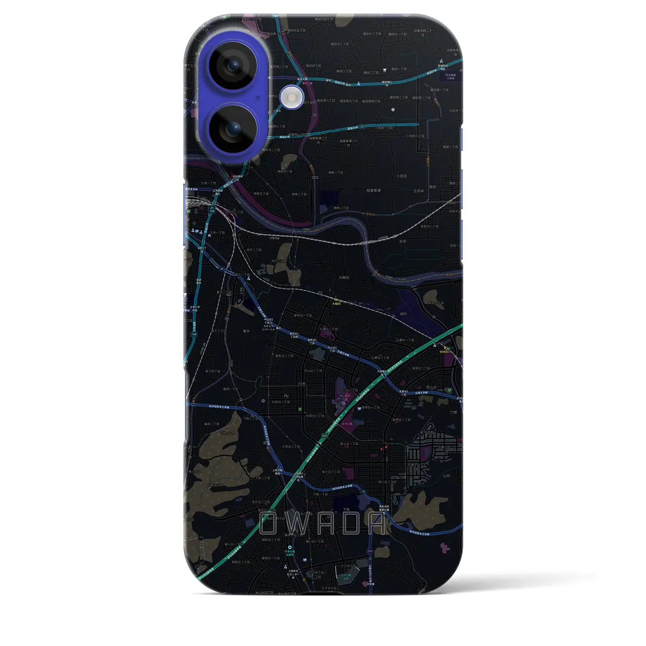 【大輪田(奈良県)】地図柄iPhoneケース(バックカバータイプ)