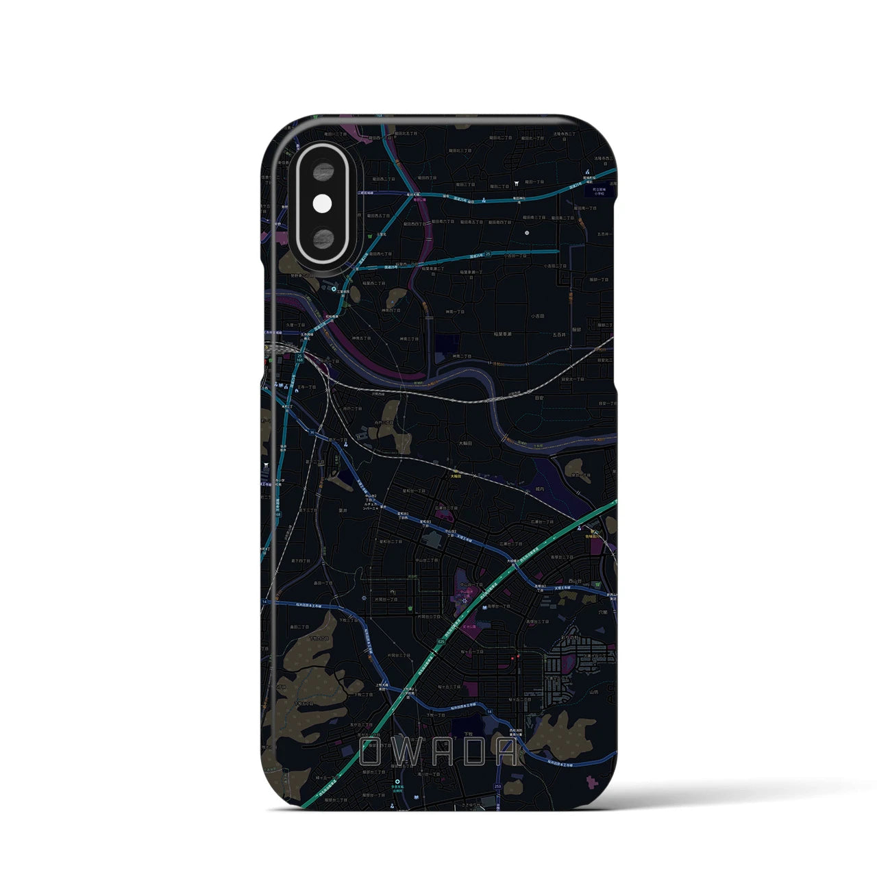 【大輪田(奈良県)】地図柄iPhoneケース(バックカバータイプ)