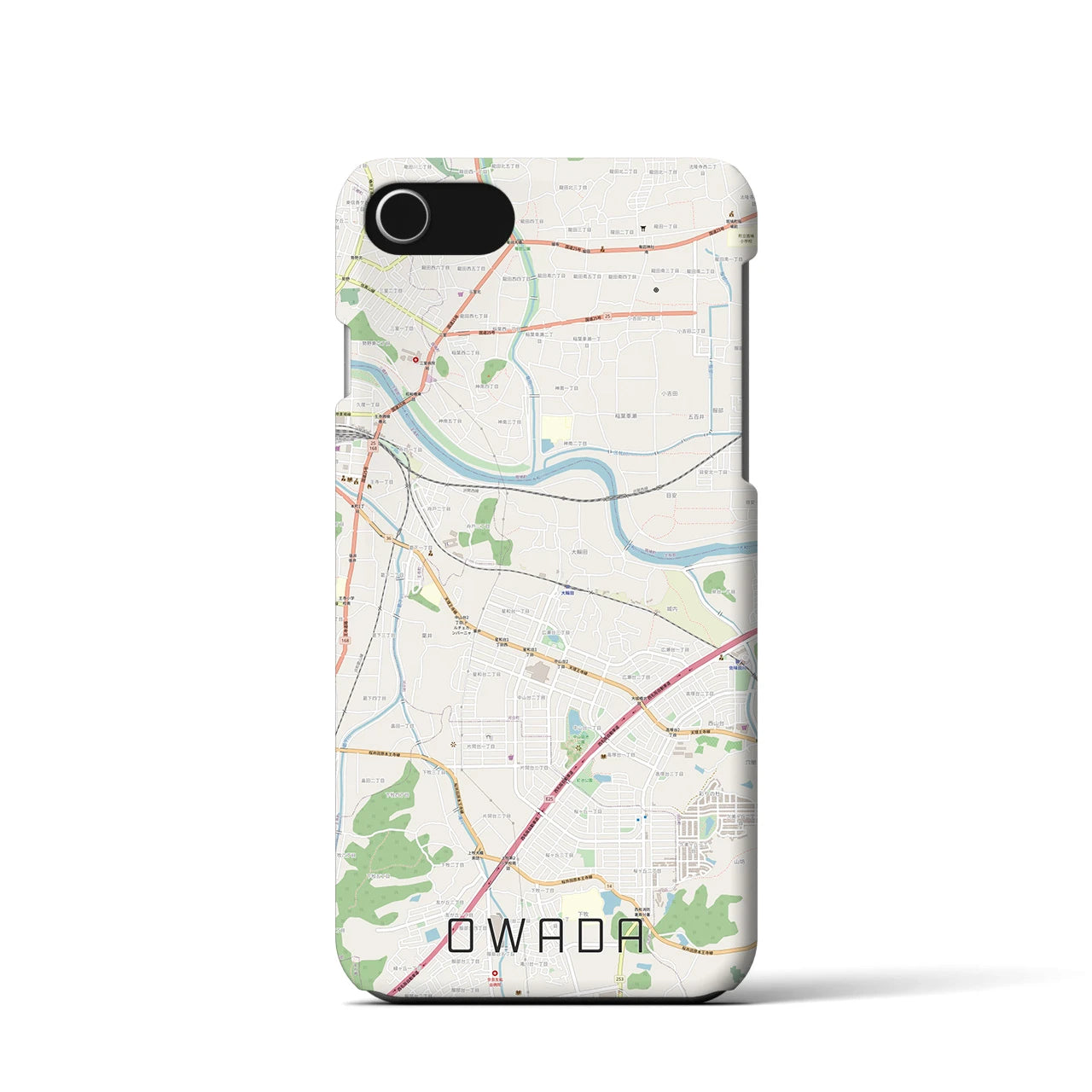 【大輪田(奈良県)】地図柄iPhoneケース(バックカバータイプ)