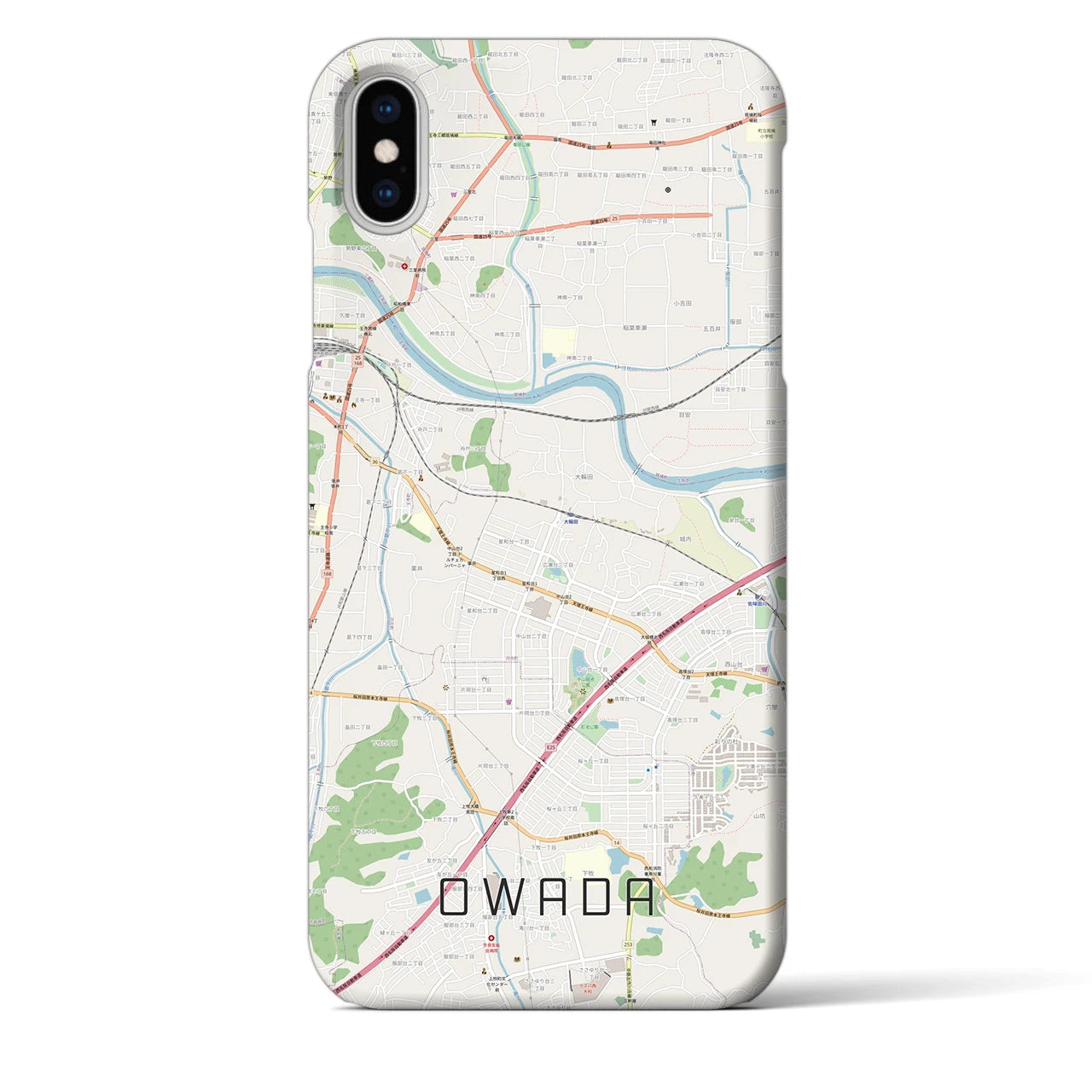 【大輪田(奈良県)】地図柄iPhoneケース(バックカバータイプ)
