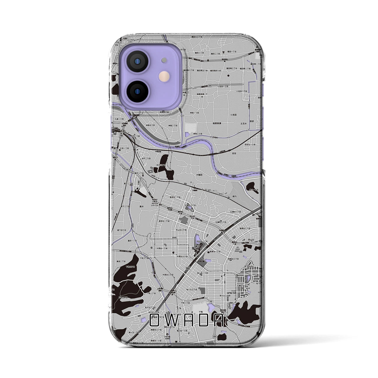 【大輪田(奈良県)】地図柄iPhoneケース(クリアタイプ)