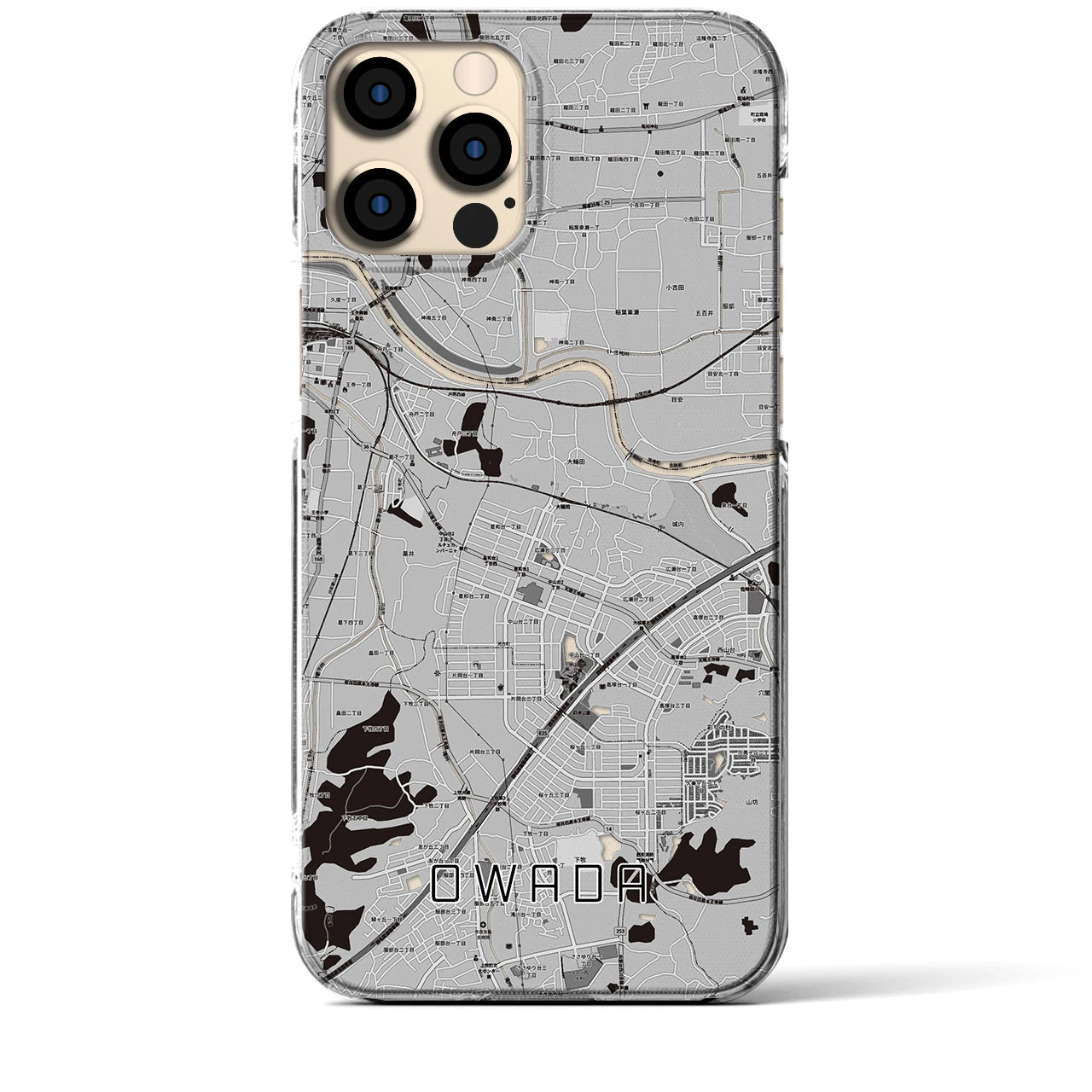 【大輪田(奈良県)】地図柄iPhoneケース(クリアタイプ)