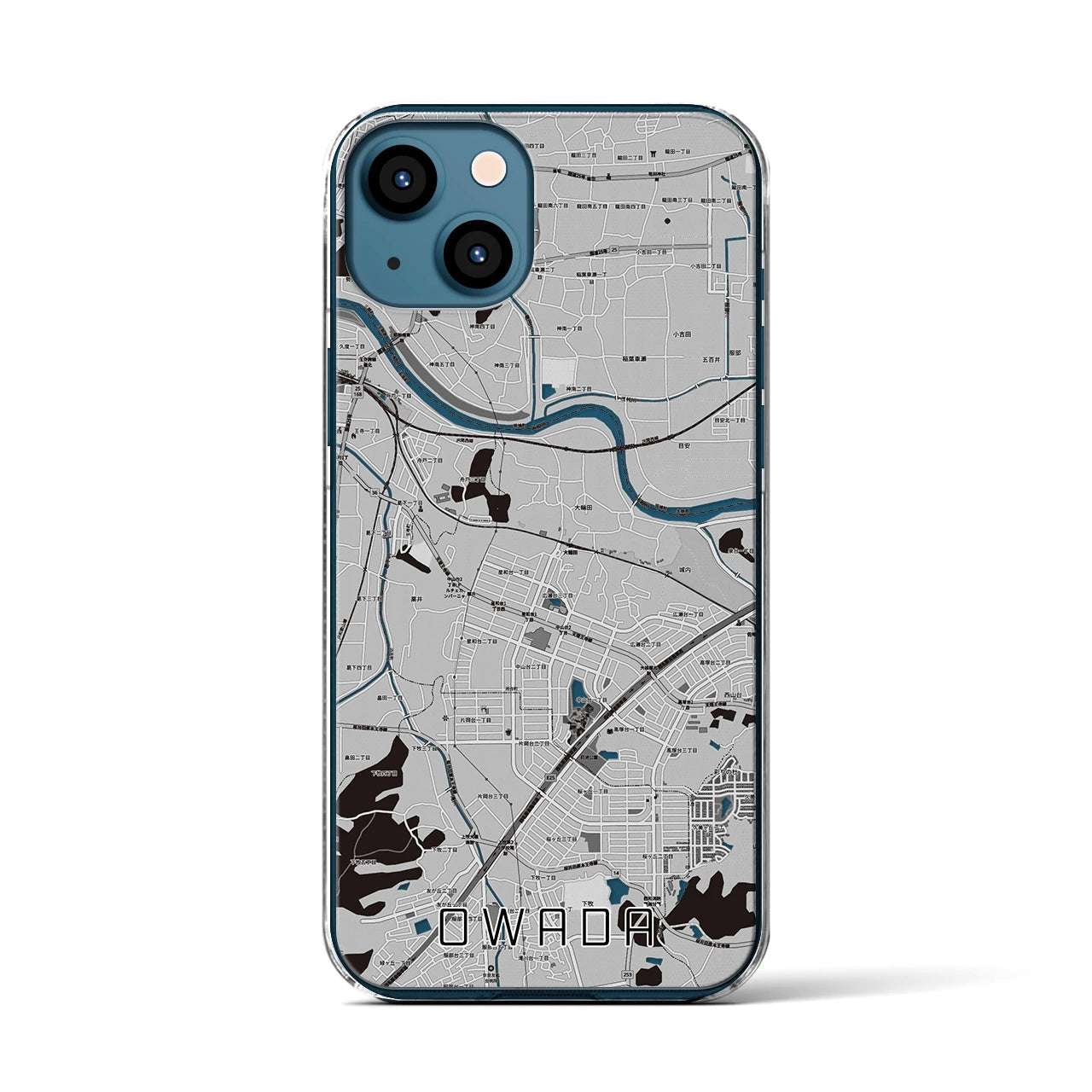 【大輪田(奈良県)】地図柄iPhoneケース(クリアタイプ)