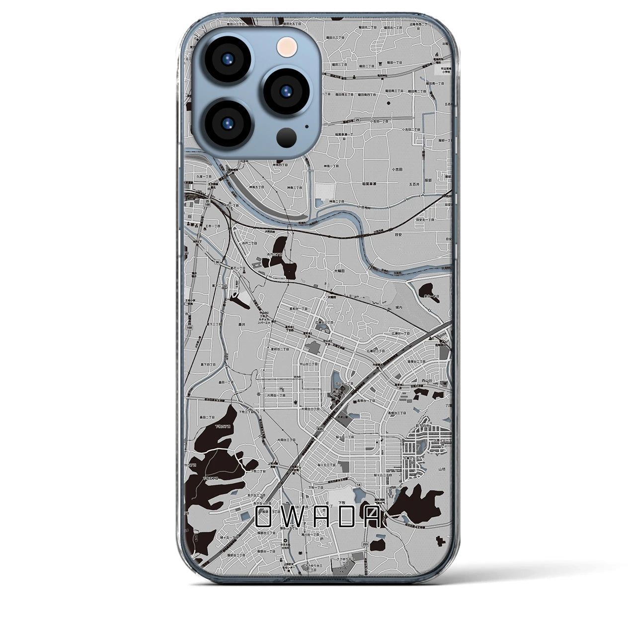 【大輪田(奈良県)】地図柄iPhoneケース(クリアタイプ)