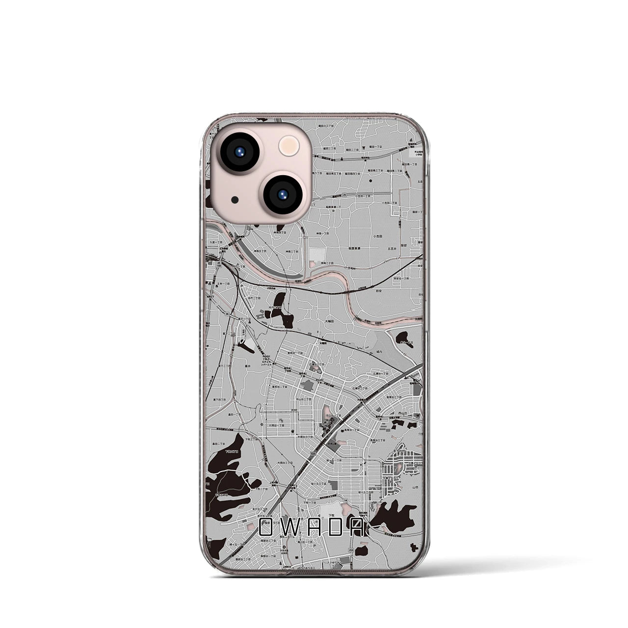 【大輪田(奈良県)】地図柄iPhoneケース(クリアタイプ)