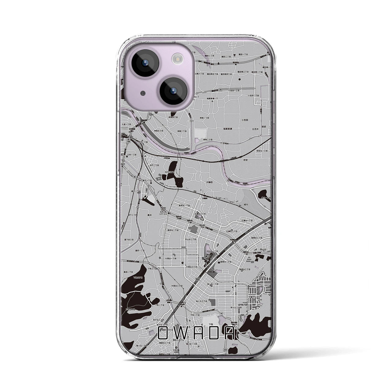 【大輪田(奈良県)】地図柄iPhoneケース(クリアタイプ)