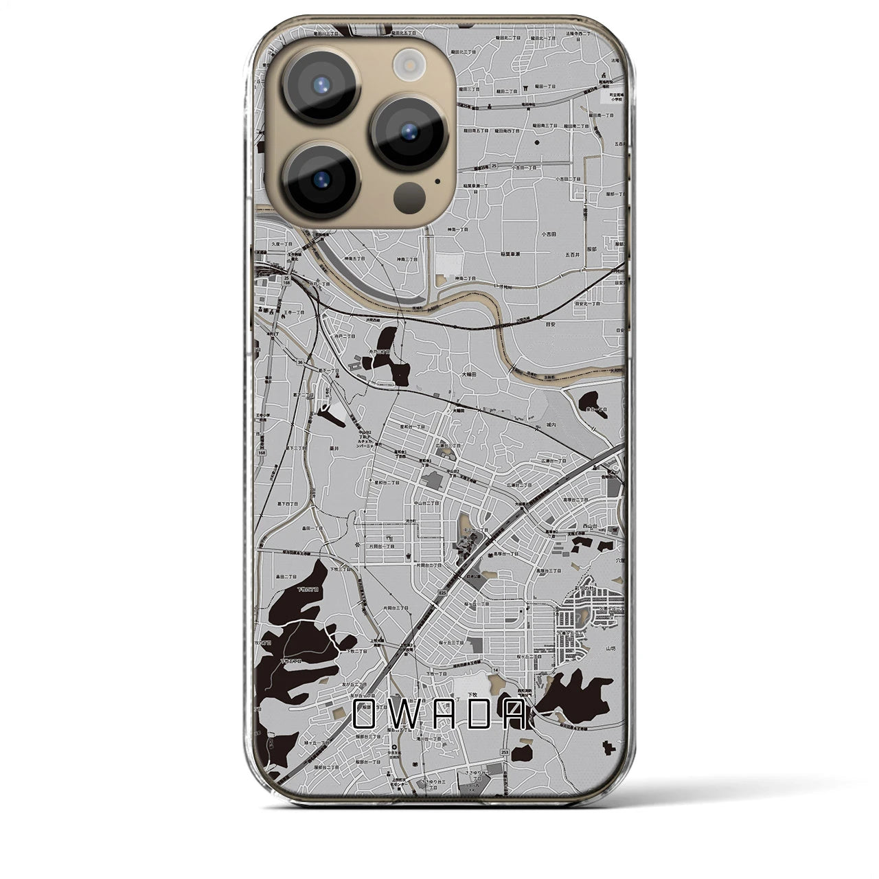 【大輪田(奈良県)】地図柄iPhoneケース(クリアタイプ)