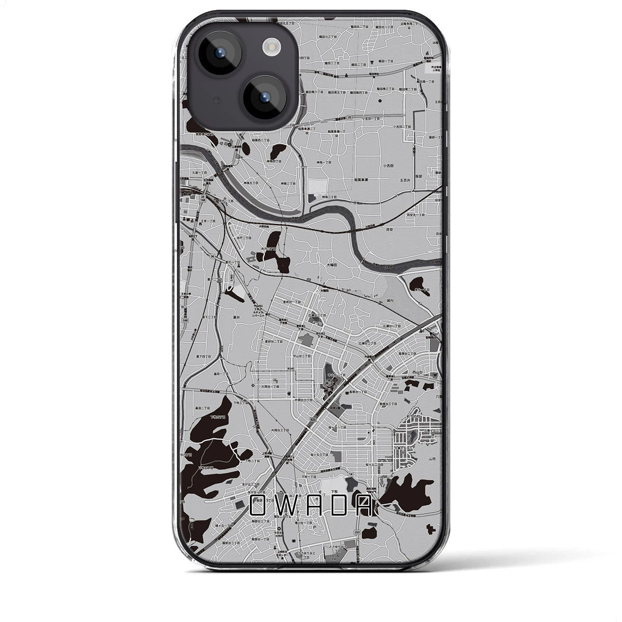 【大輪田(奈良県)】地図柄iPhoneケース(クリアタイプ)