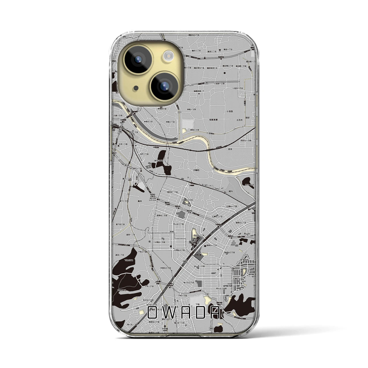 【大輪田(奈良県)】地図柄iPhoneケース(クリアタイプ)