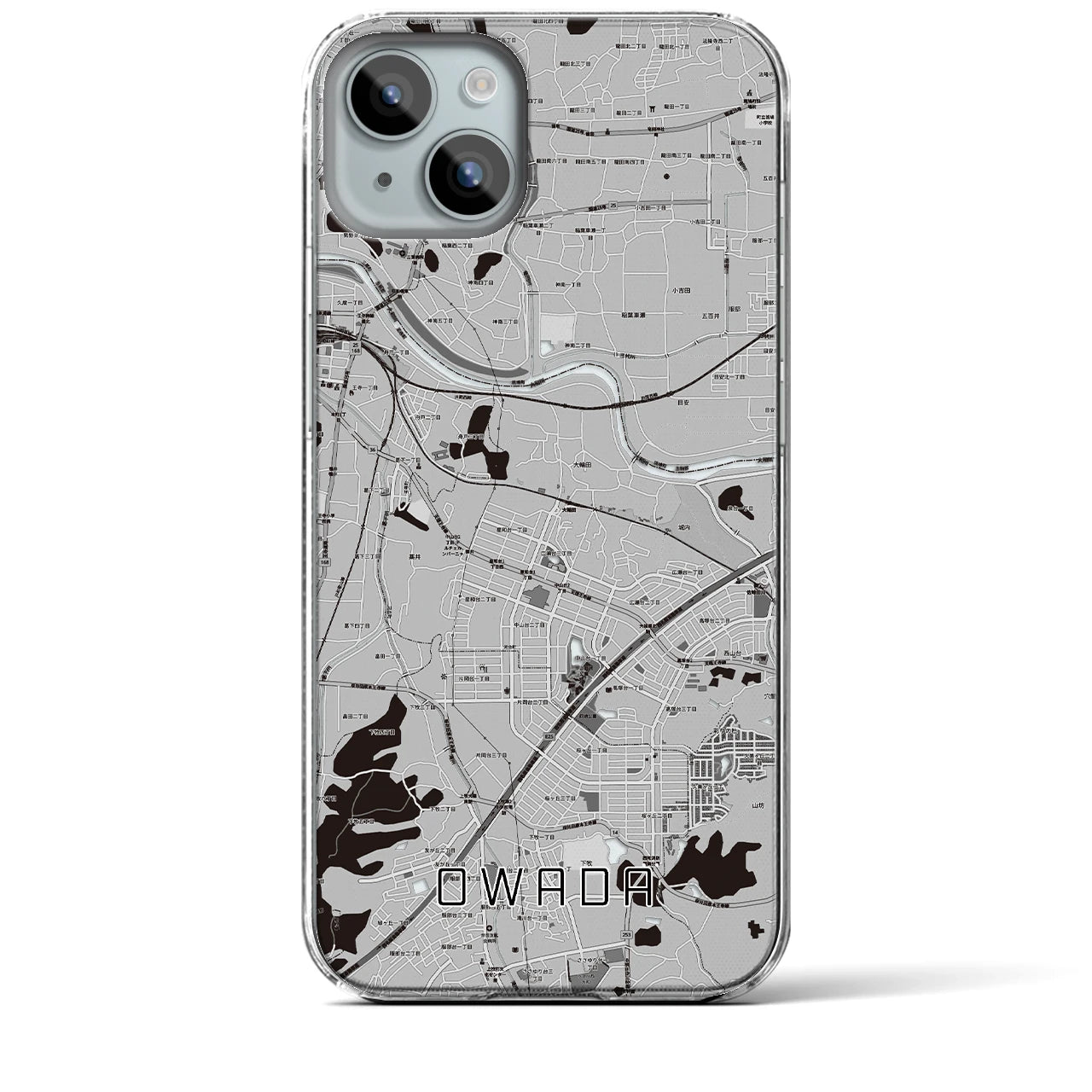 【大輪田(奈良県)】地図柄iPhoneケース(クリアタイプ)