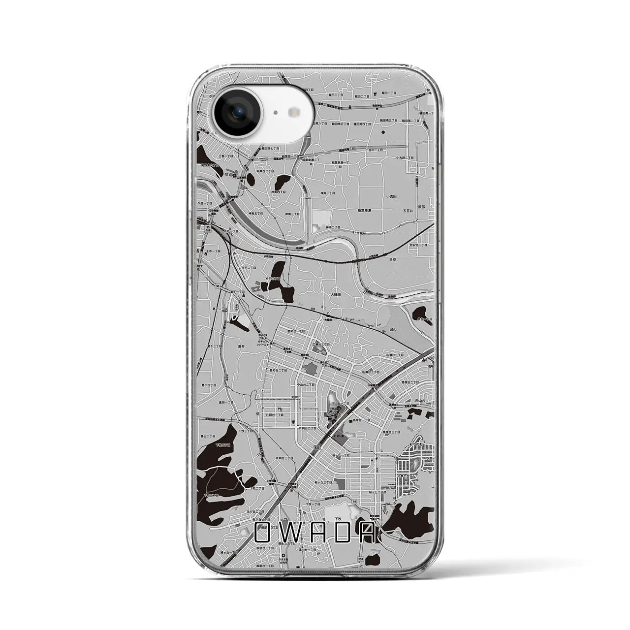 【大輪田(奈良県)】地図柄iPhoneケース(クリアタイプ)