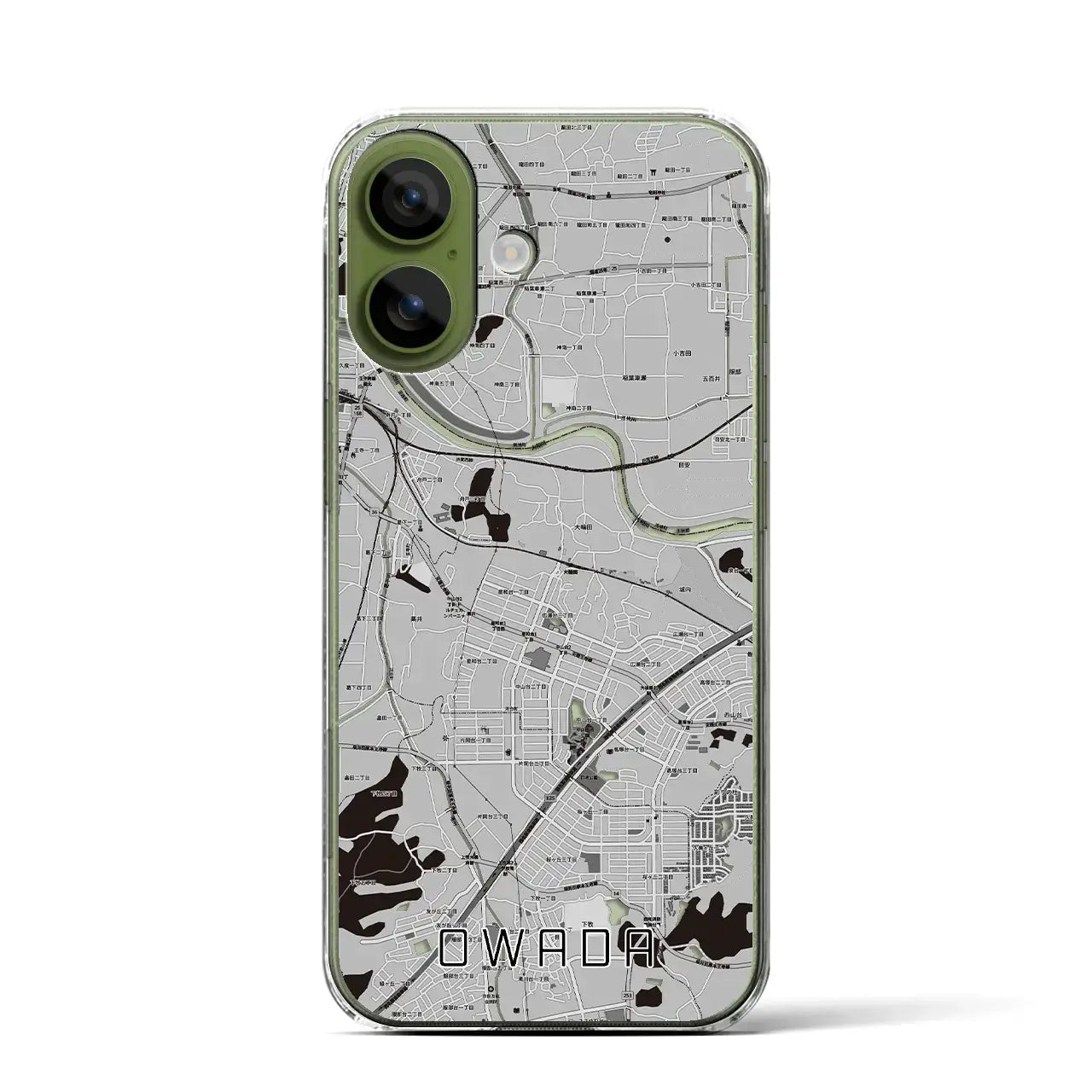 【大輪田(奈良県)】地図柄iPhoneケース(クリアタイプ)