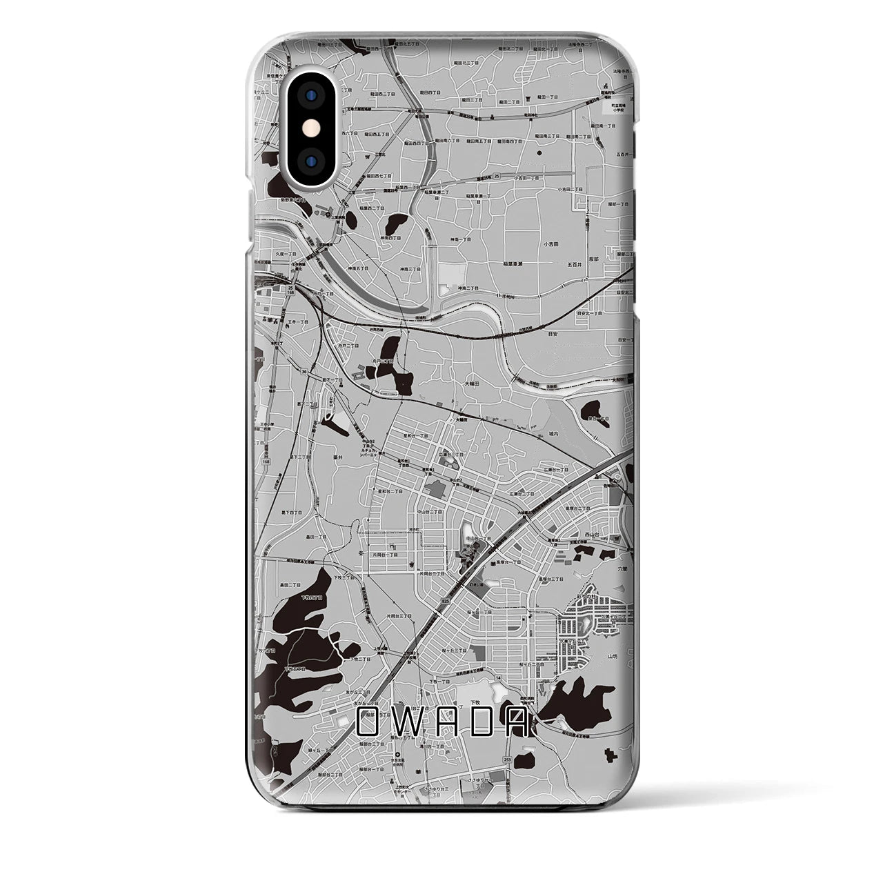 【大輪田(奈良県)】地図柄iPhoneケース(クリアタイプ)