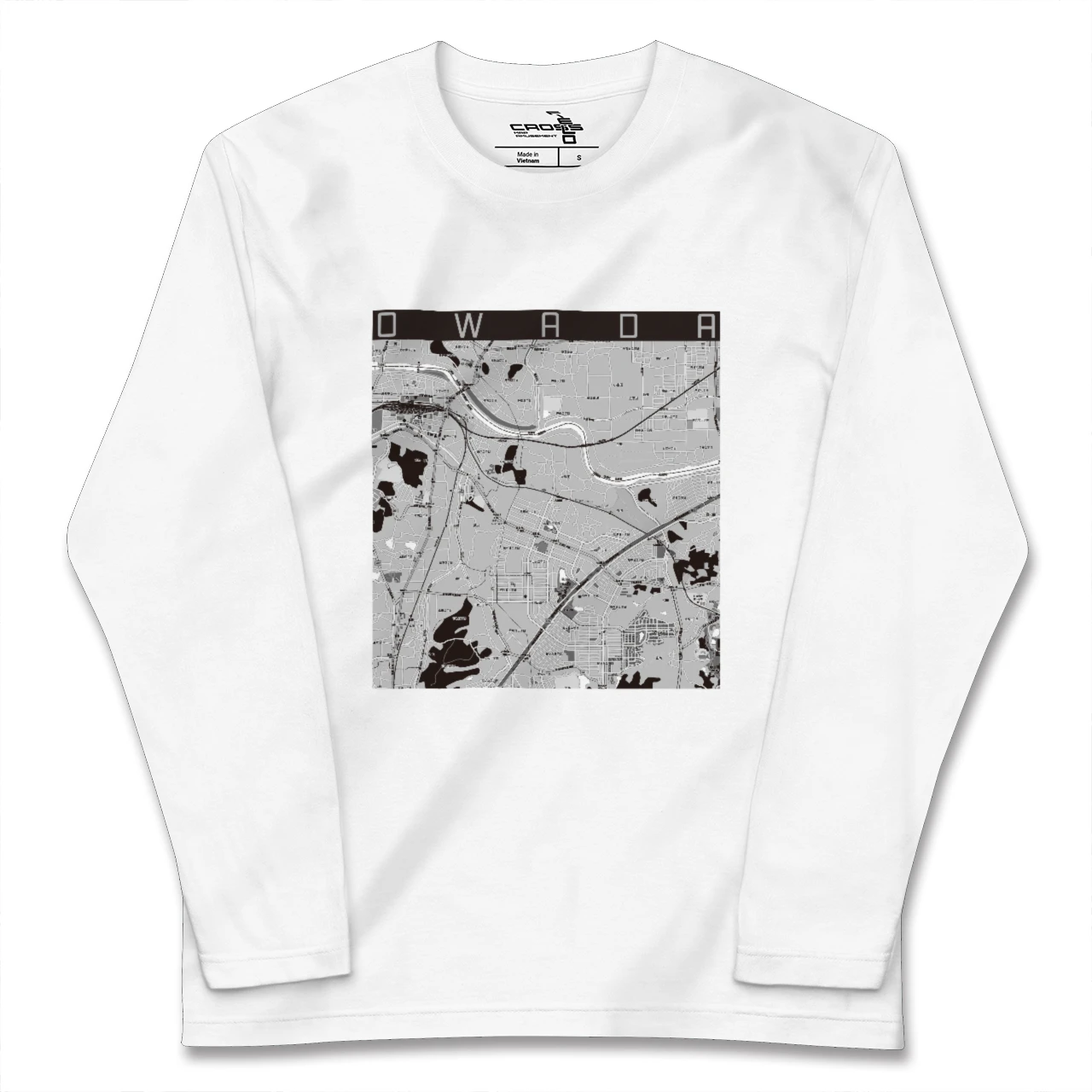 【大輪田(奈良県)】地図柄ロングスリーブTシャツ