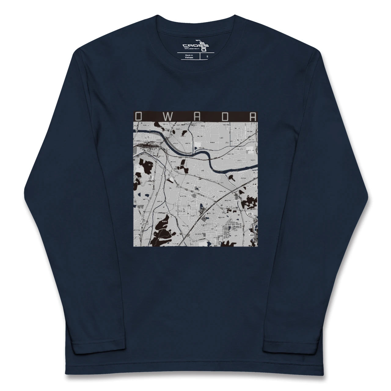 【大輪田(奈良県)】地図柄ロングスリーブTシャツ