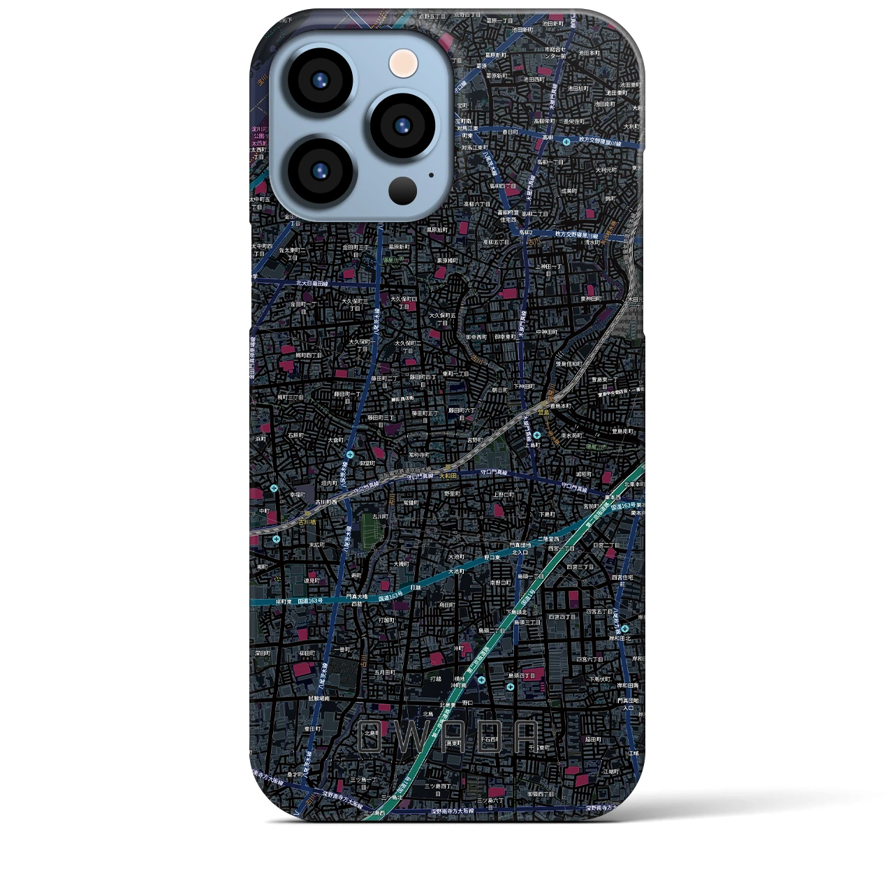 【大和田(大阪府)】地図柄iPhoneケース(バックカバータイプ)