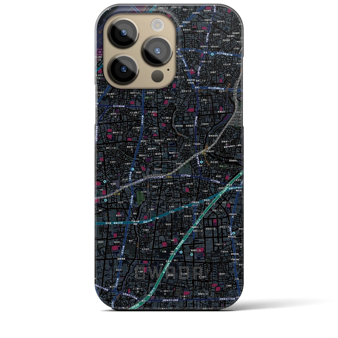 【大和田(大阪府)】地図柄iPhoneケース(バックカバータイプ)