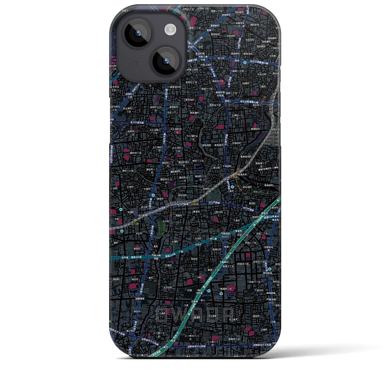 【大和田(大阪府)】地図柄iPhoneケース(バックカバータイプ)