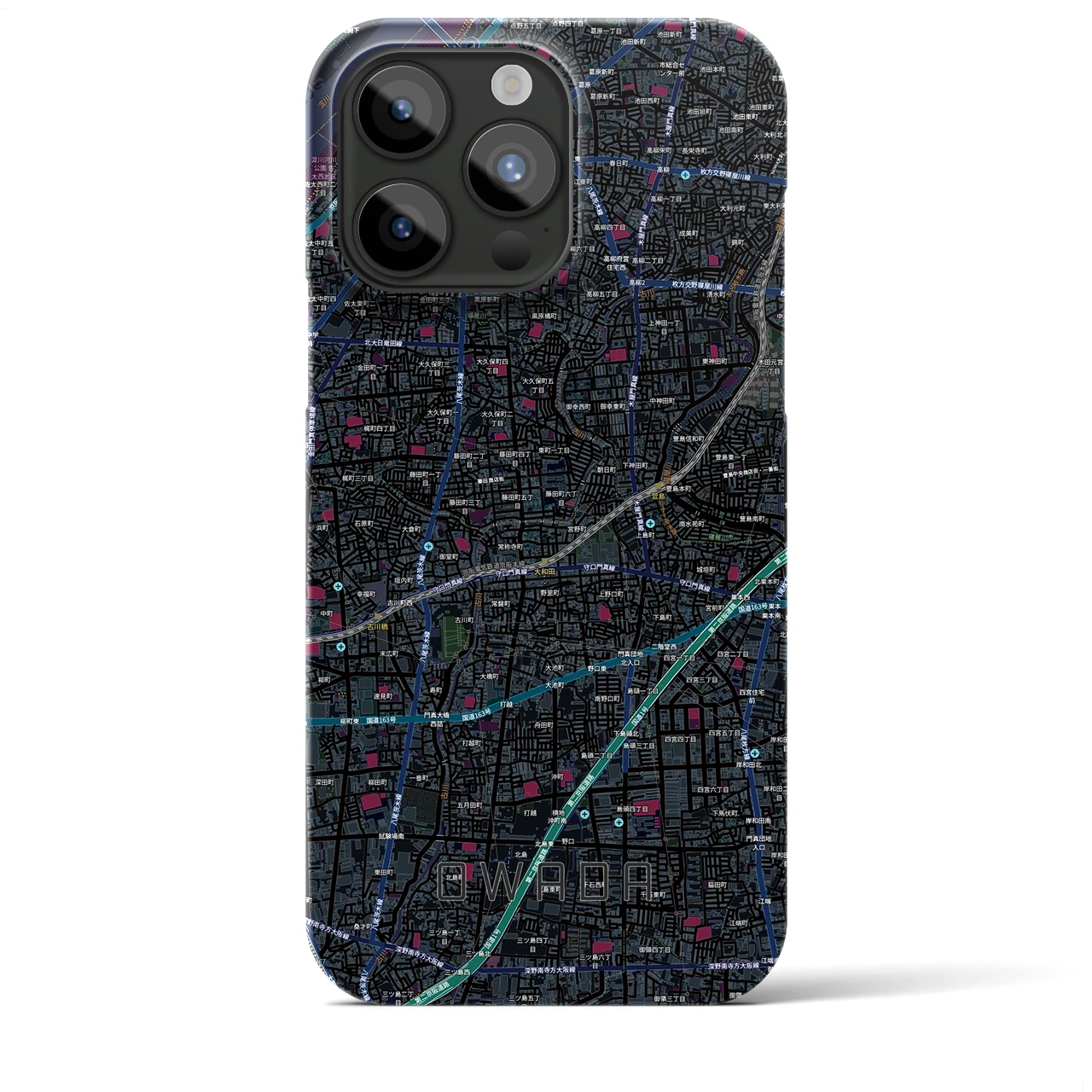 【大和田(大阪府)】地図柄iPhoneケース(バックカバータイプ)