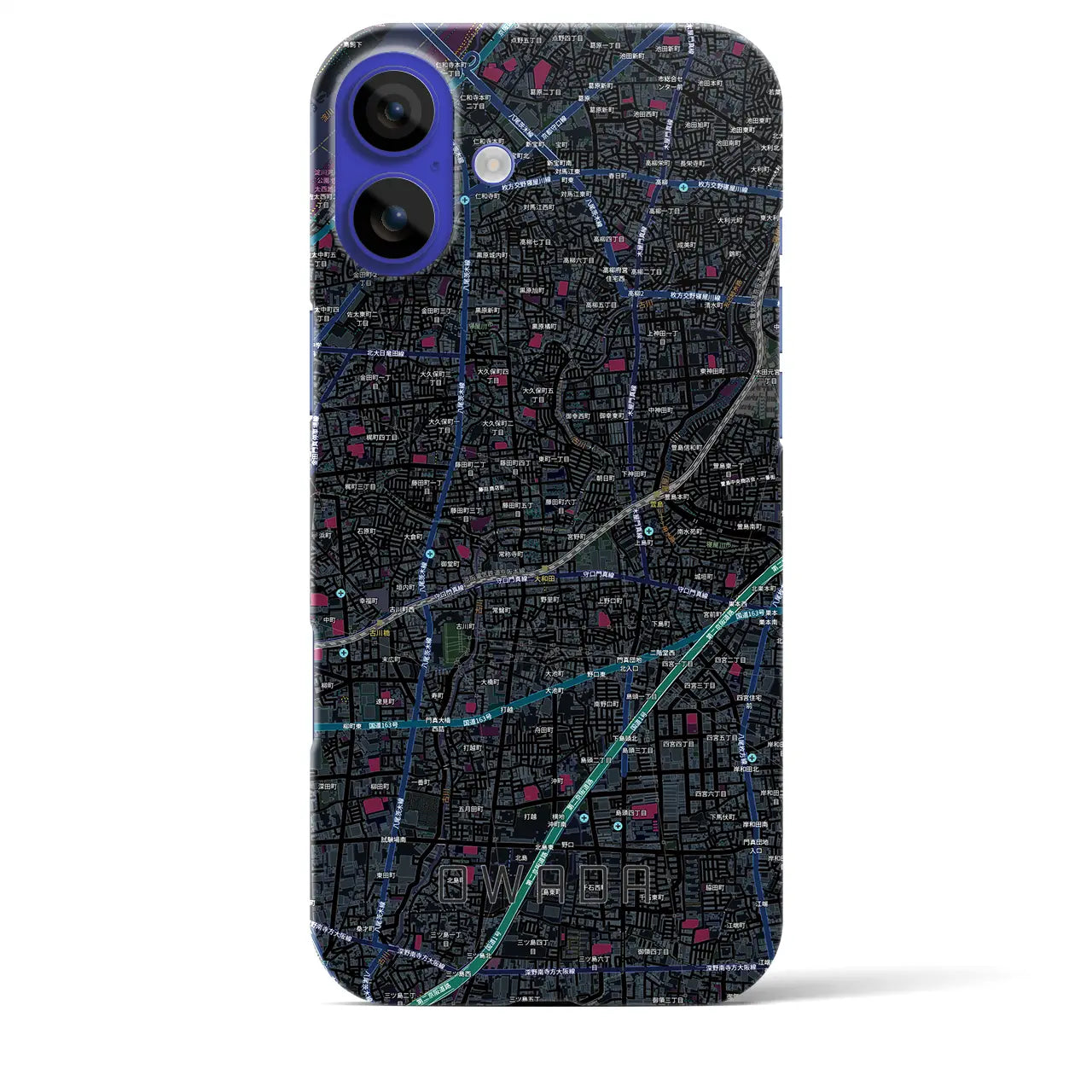 【大和田(大阪府)】地図柄iPhoneケース(バックカバータイプ)