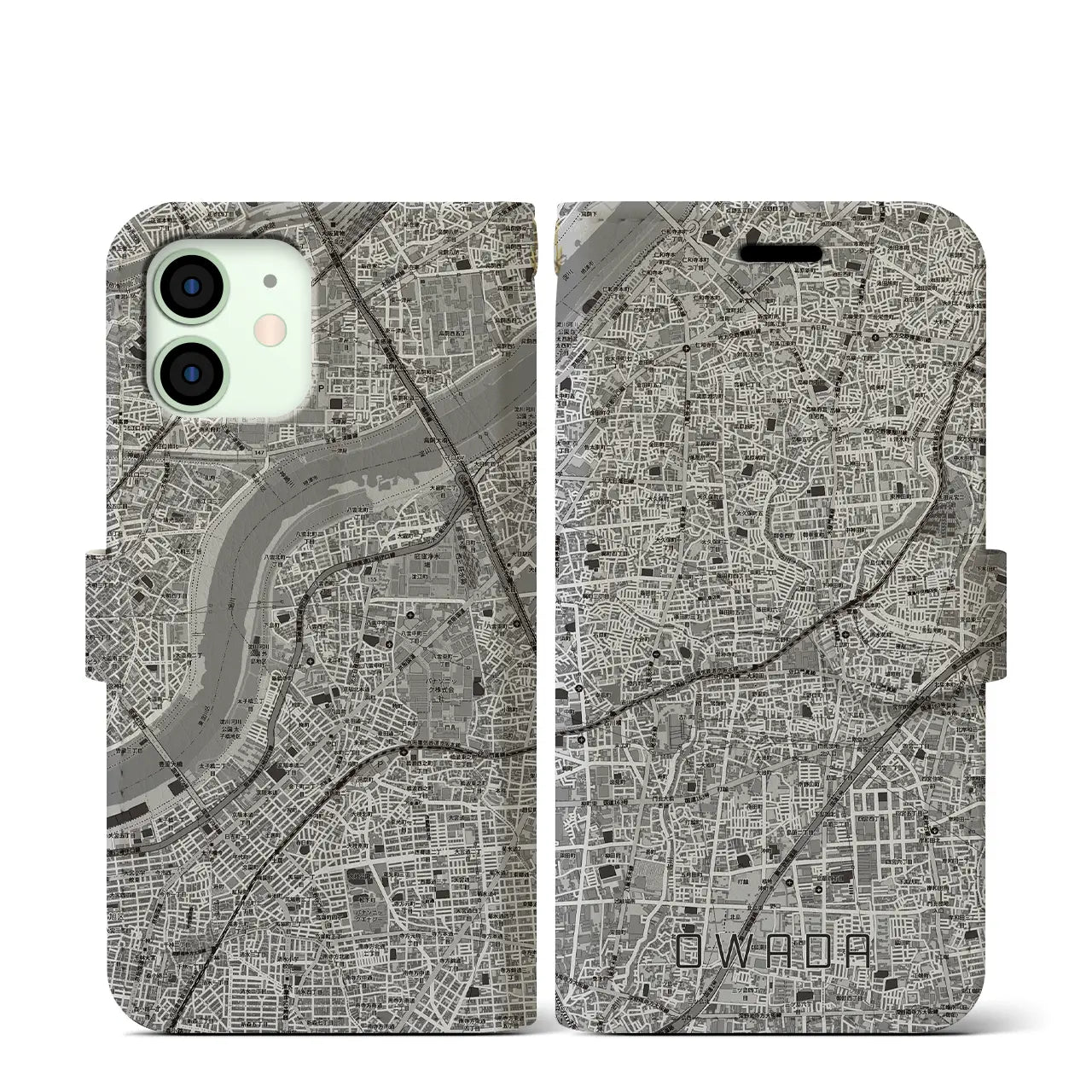 【大和田(大阪府)】地図柄iPhoneケース(手帳タイプ)