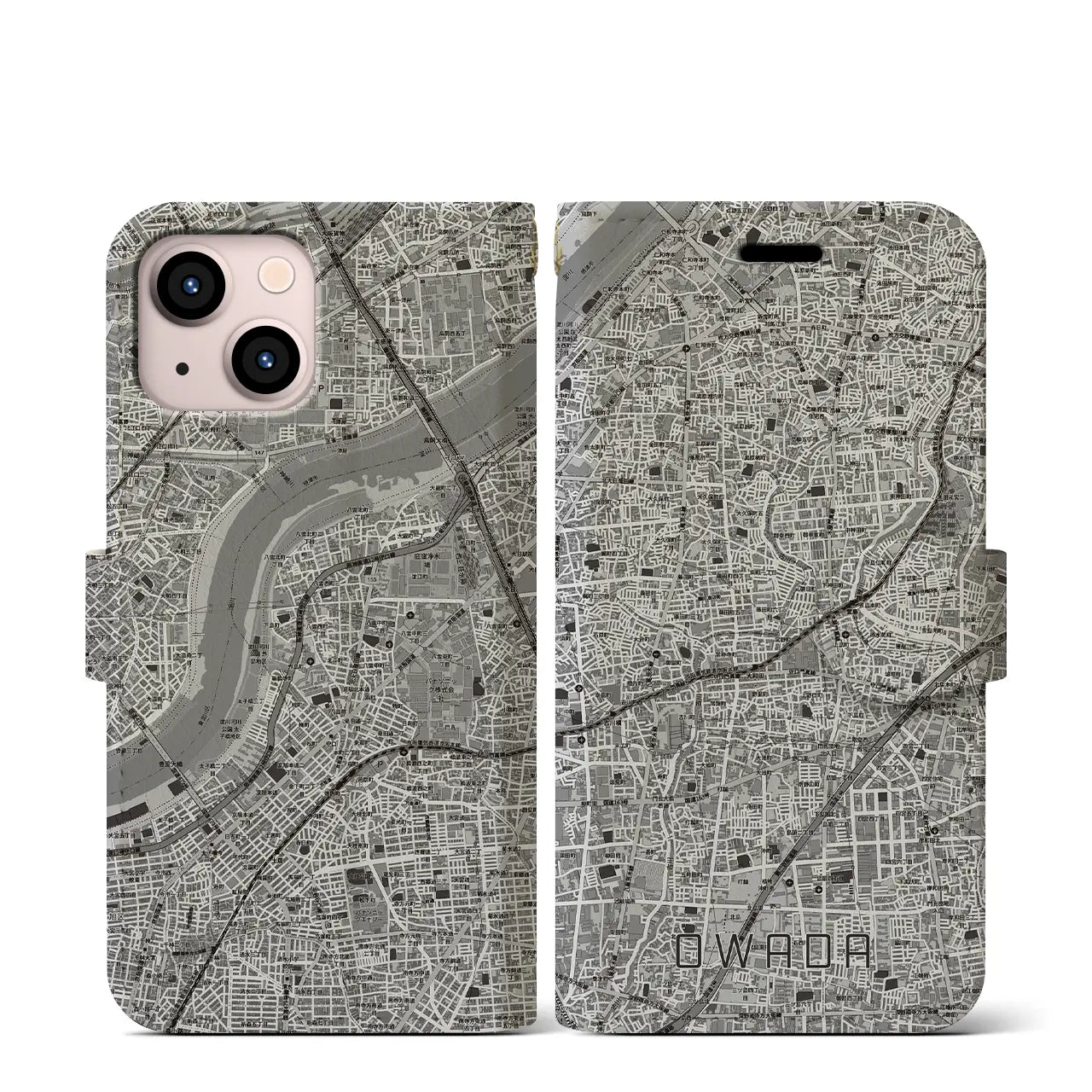 【大和田(大阪府)】地図柄iPhoneケース(手帳タイプ)
