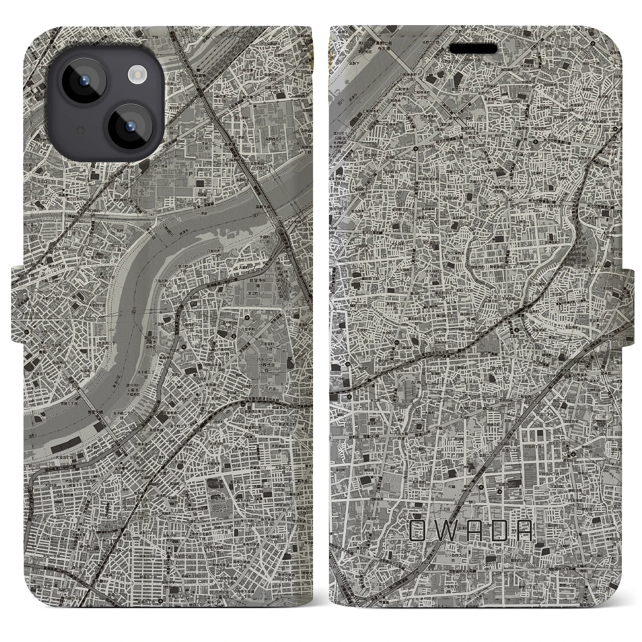 【大和田(大阪府)】地図柄iPhoneケース(手帳タイプ)