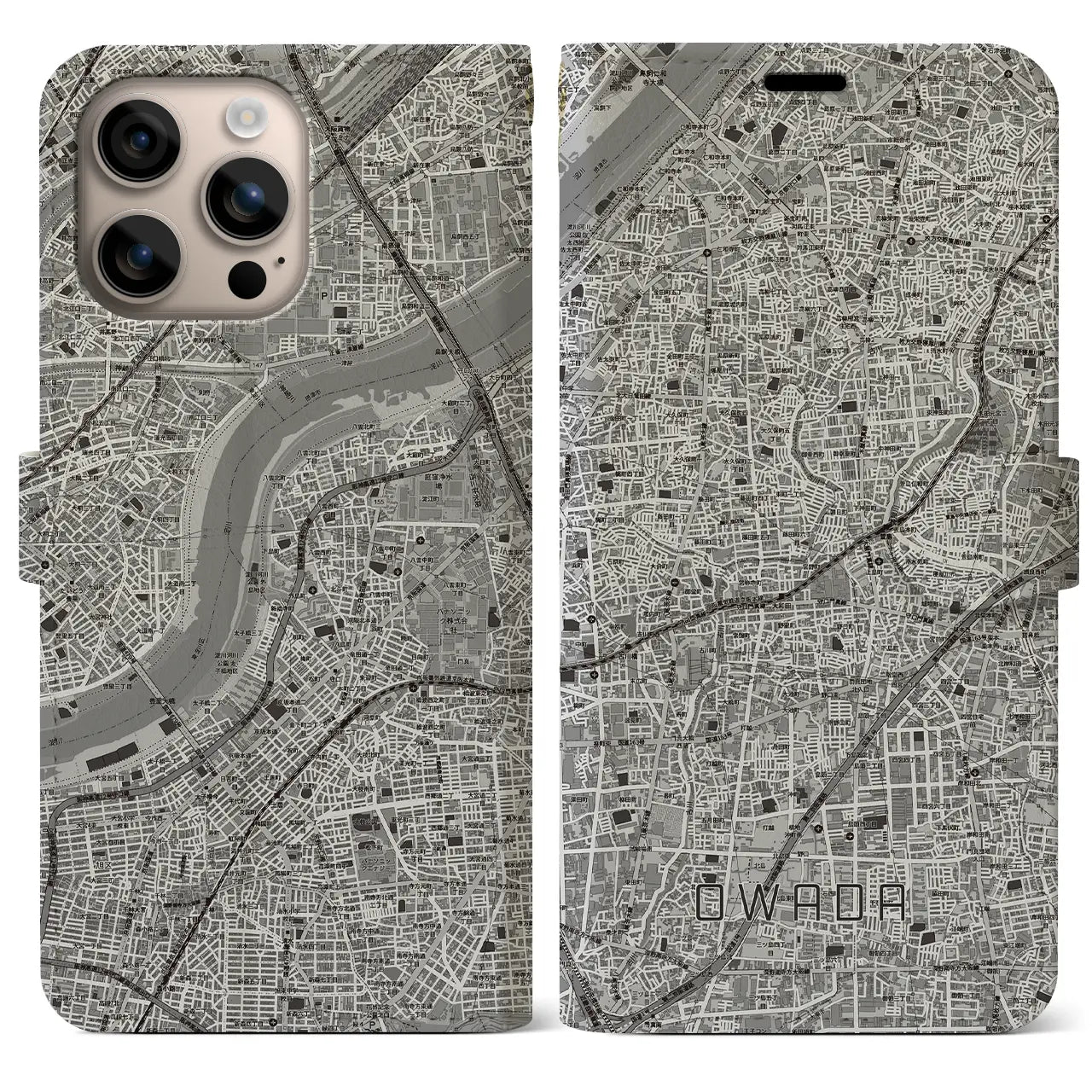 【大和田(大阪府)】地図柄iPhoneケース(手帳タイプ)