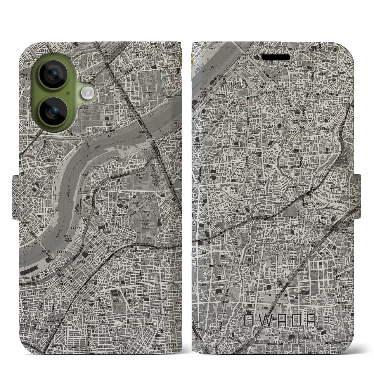 【大和田(大阪府)】地図柄iPhoneケース(手帳タイプ)