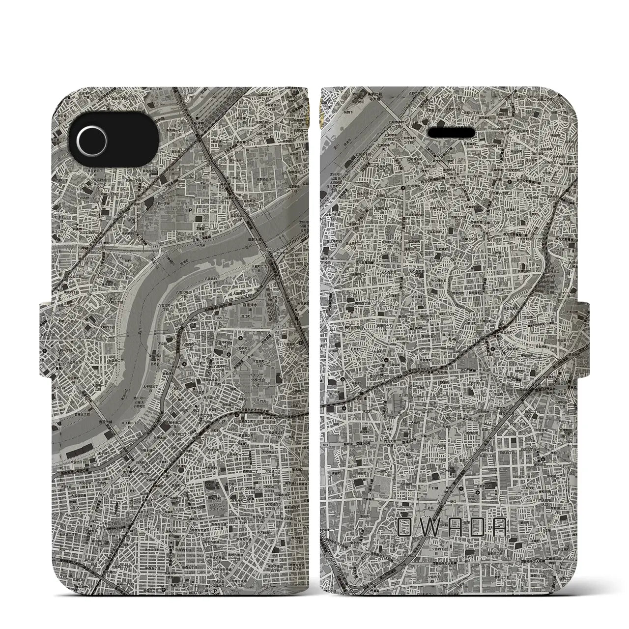 【大和田(大阪府)】地図柄iPhoneケース(手帳タイプ)