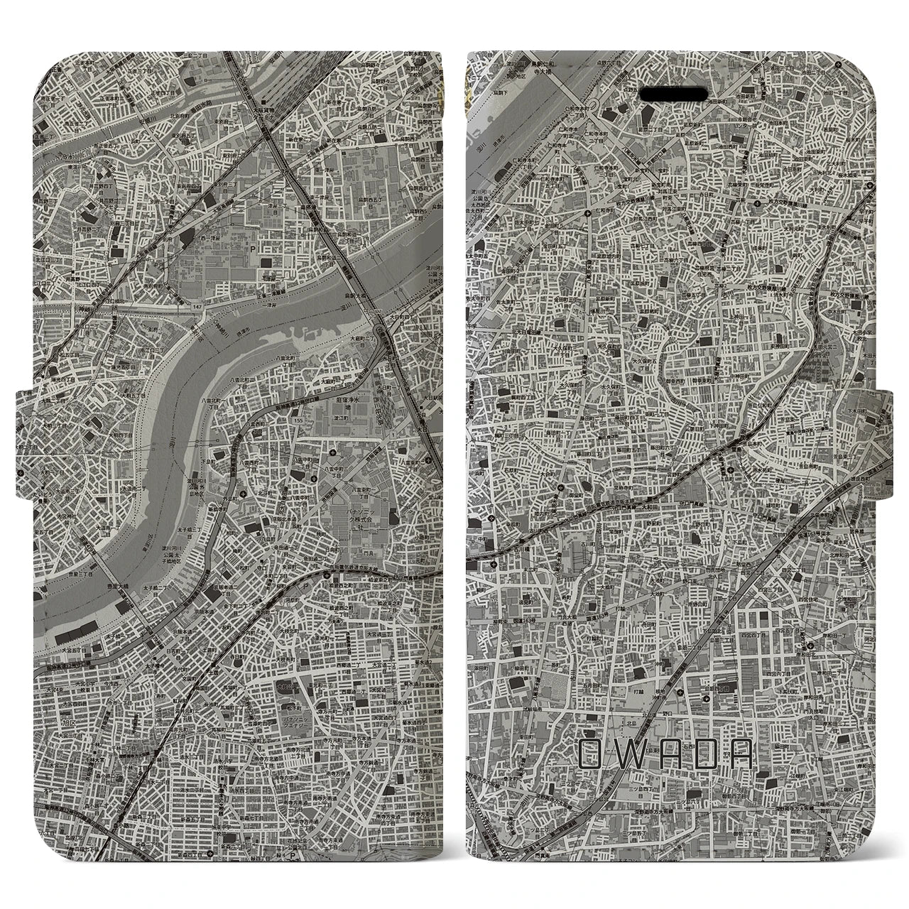 【大和田(大阪府)】地図柄iPhoneケース(手帳タイプ)