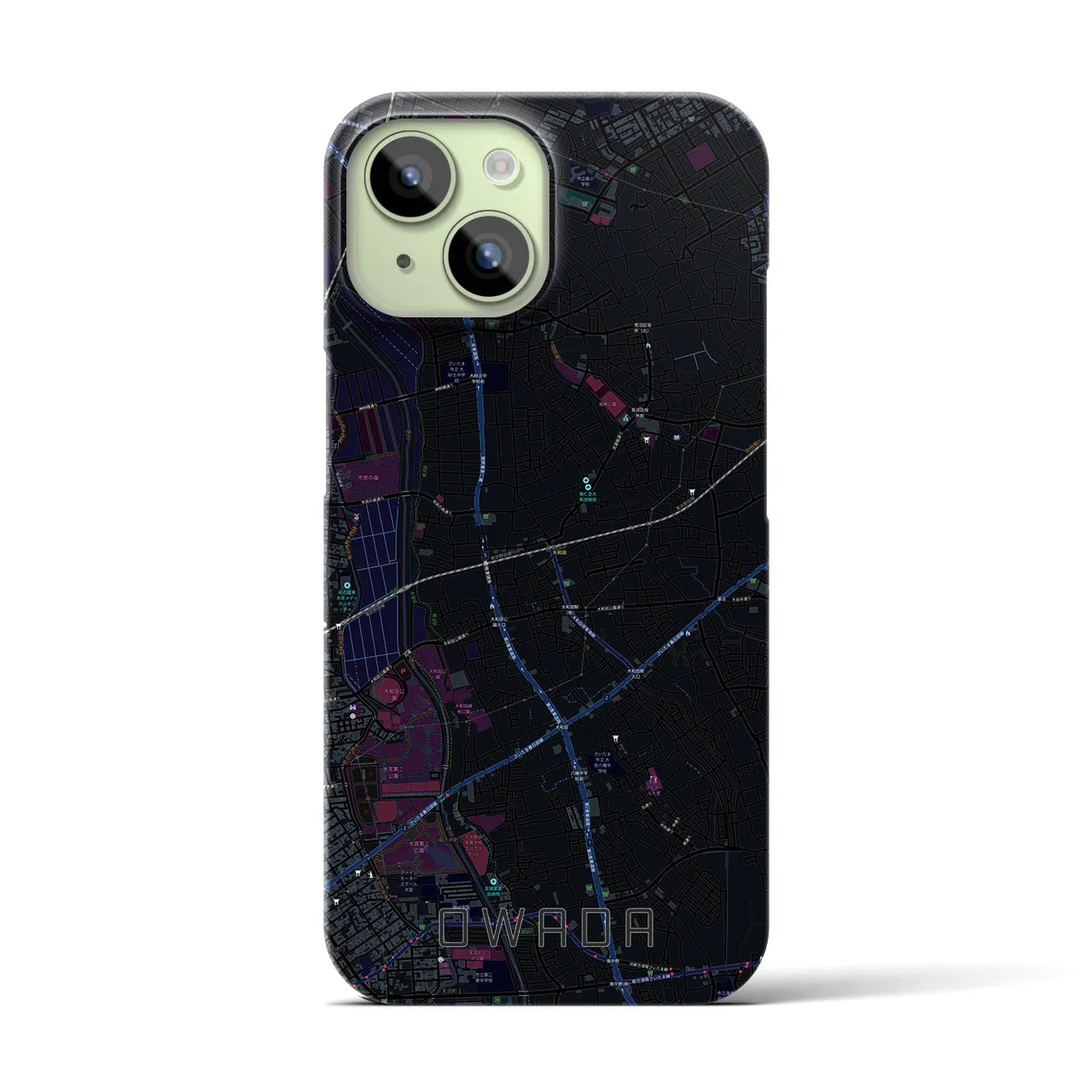 【大和田(埼玉県)】地図柄iPhoneケース(バックカバータイプ)
