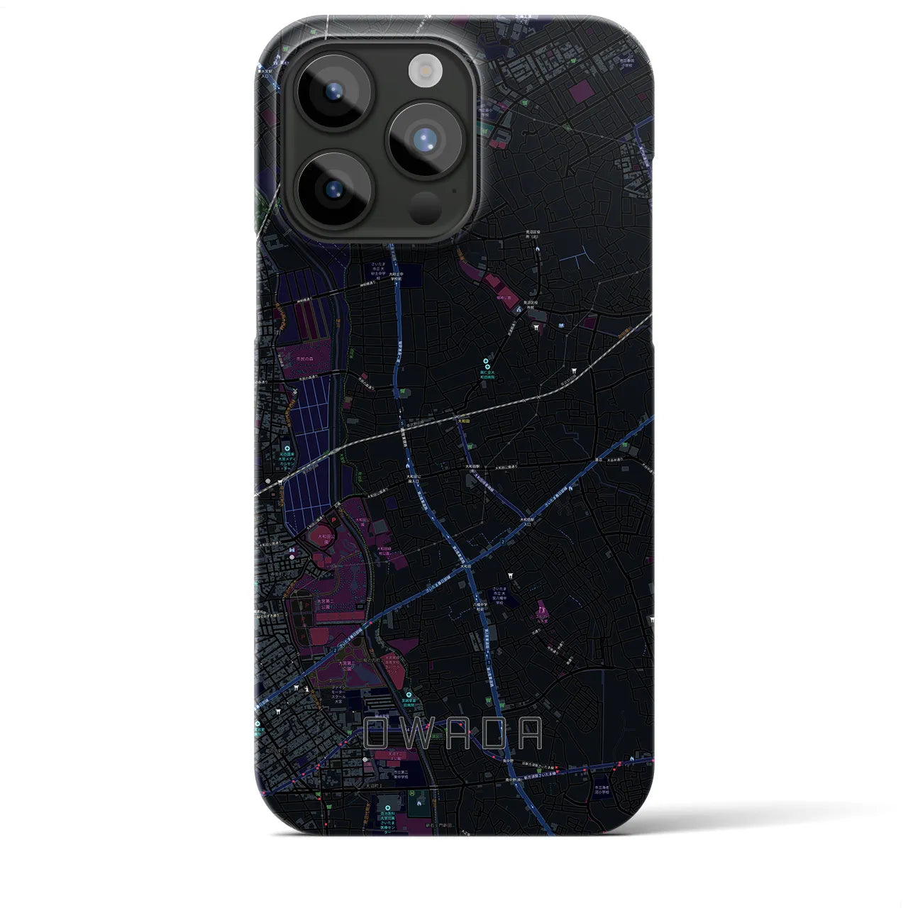 【大和田(埼玉県)】地図柄iPhoneケース(バックカバータイプ)