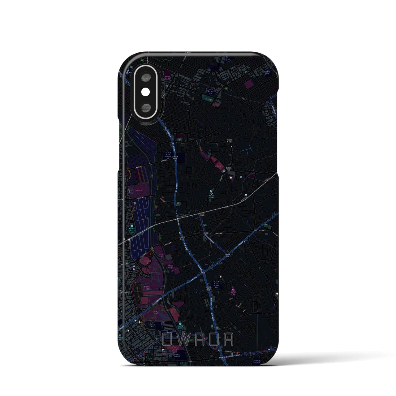 【大和田(埼玉県)】地図柄iPhoneケース(バックカバータイプ)