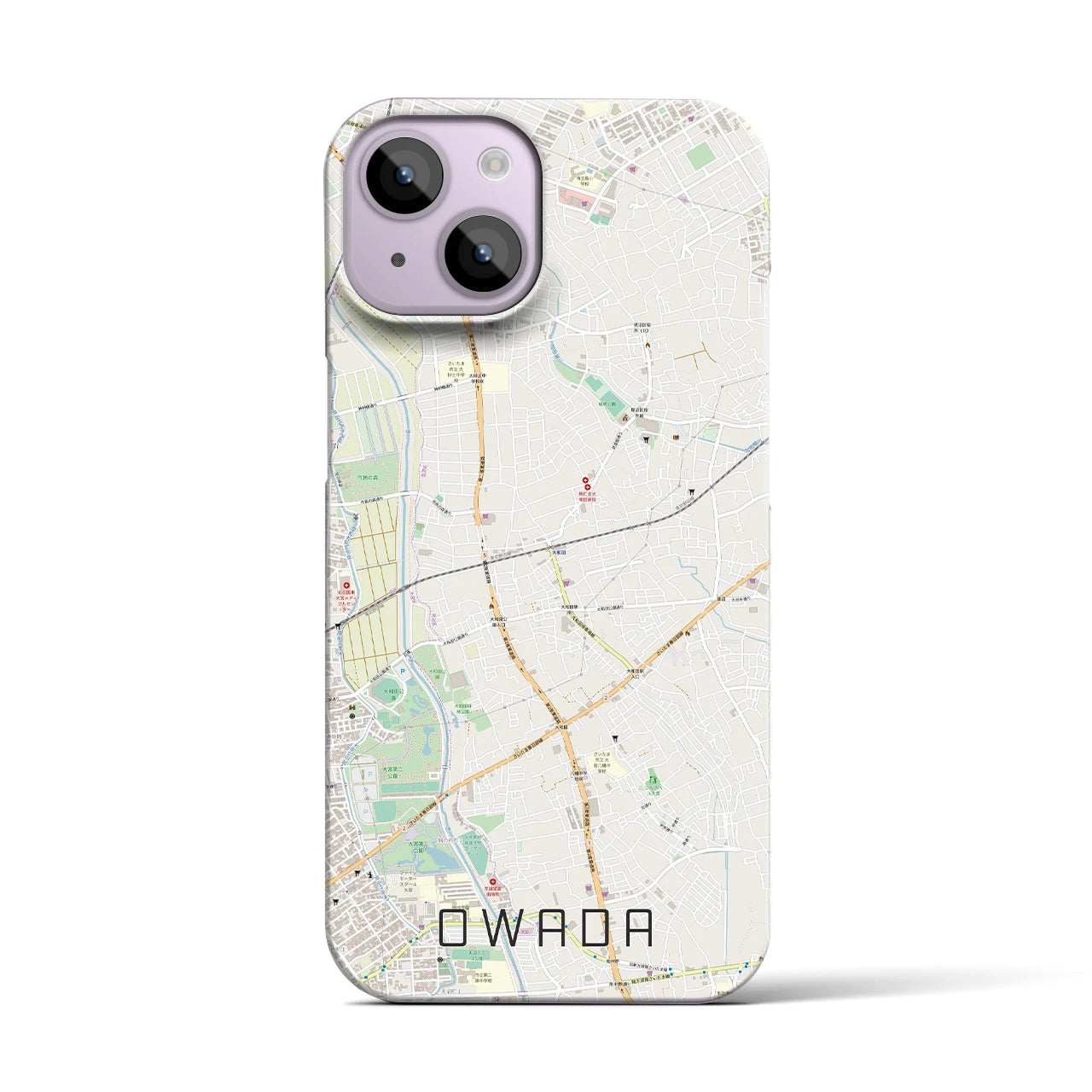 【大和田(埼玉県)】地図柄iPhoneケース(バックカバータイプ)