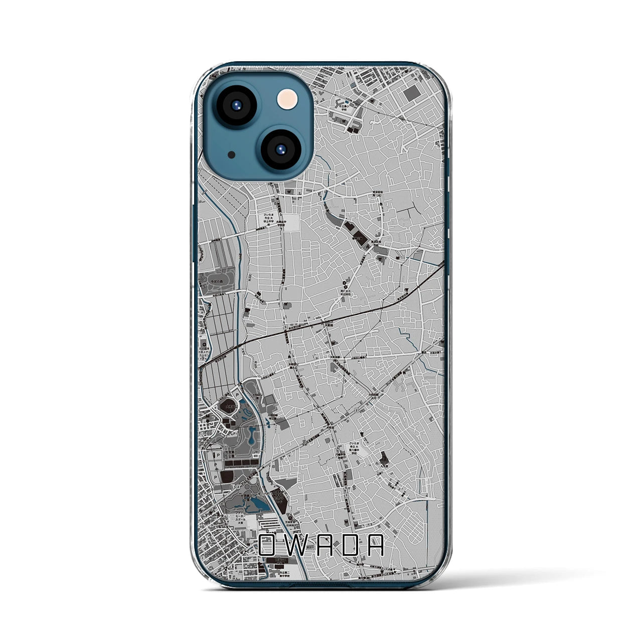 【大和田(埼玉県)】地図柄iPhoneケース(クリアタイプ)