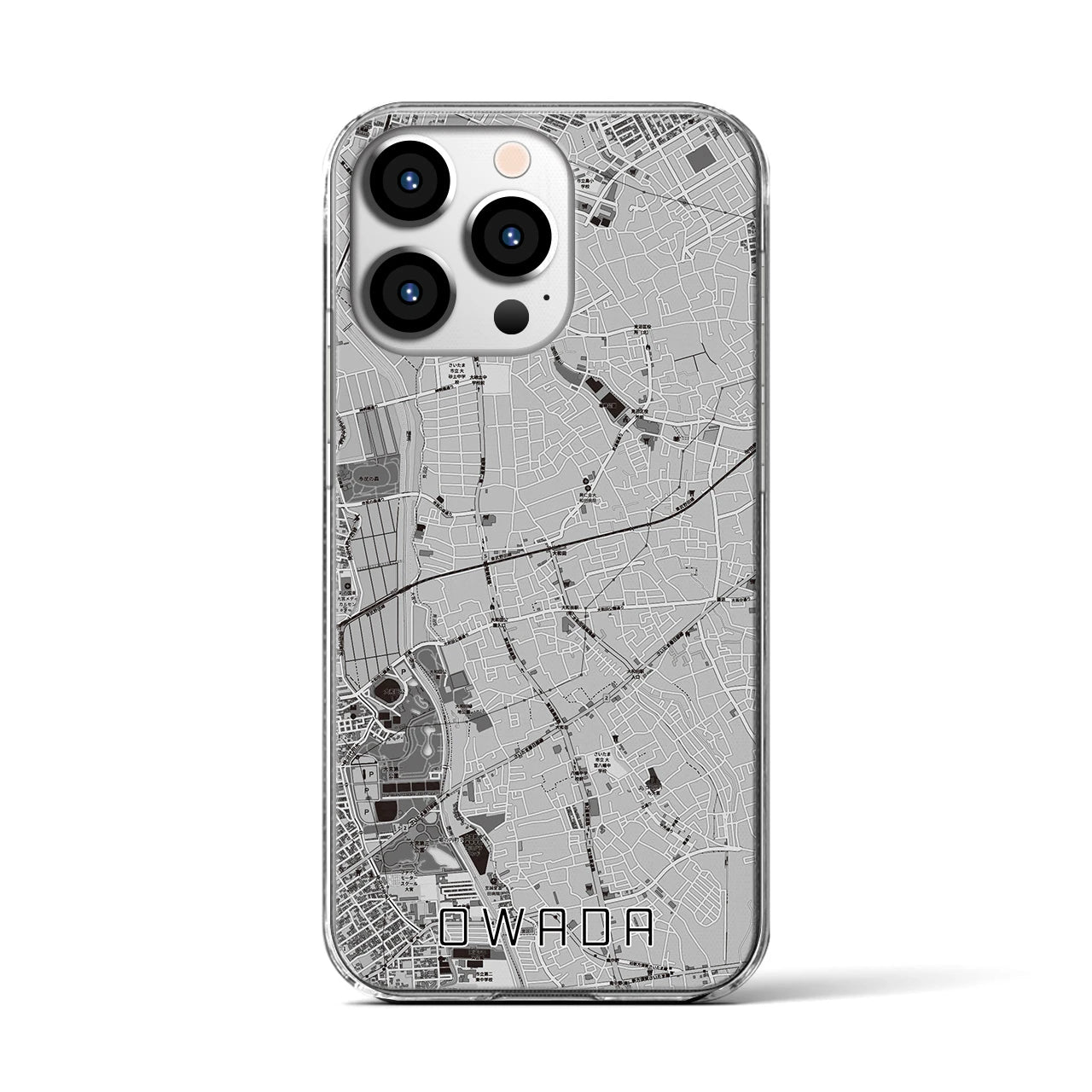 【大和田(埼玉県)】地図柄iPhoneケース(クリアタイプ)