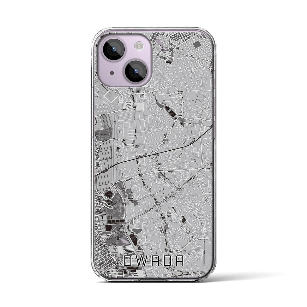【大和田(埼玉県)】地図柄iPhoneケース(クリアタイプ)
