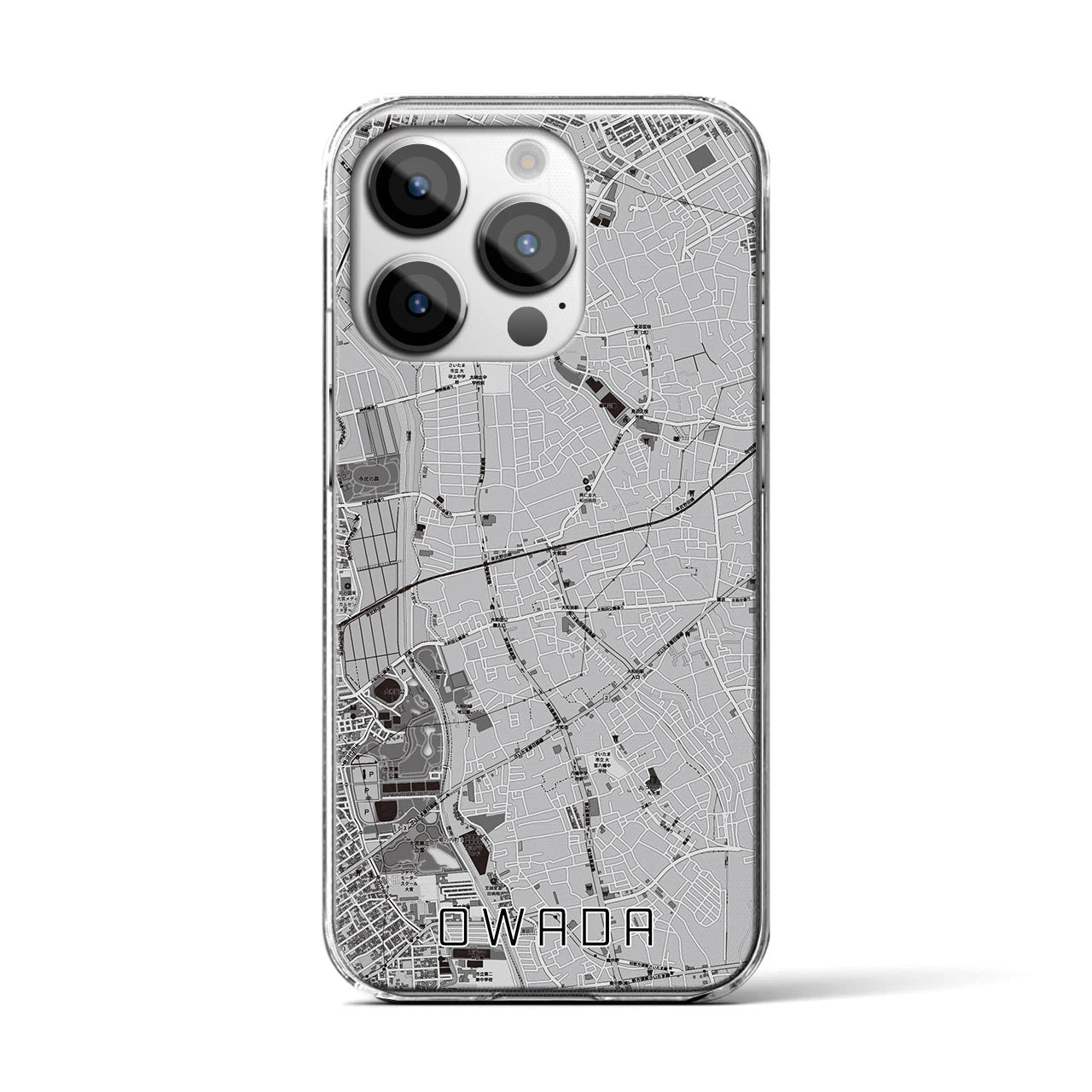 【大和田(埼玉県)】地図柄iPhoneケース(クリアタイプ)