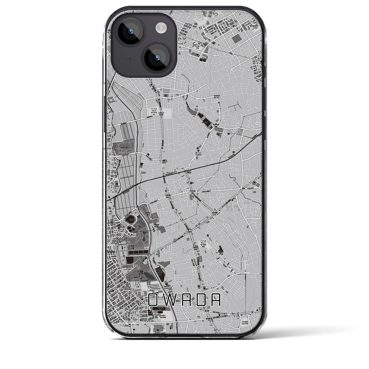 【大和田(埼玉県)】地図柄iPhoneケース(クリアタイプ)