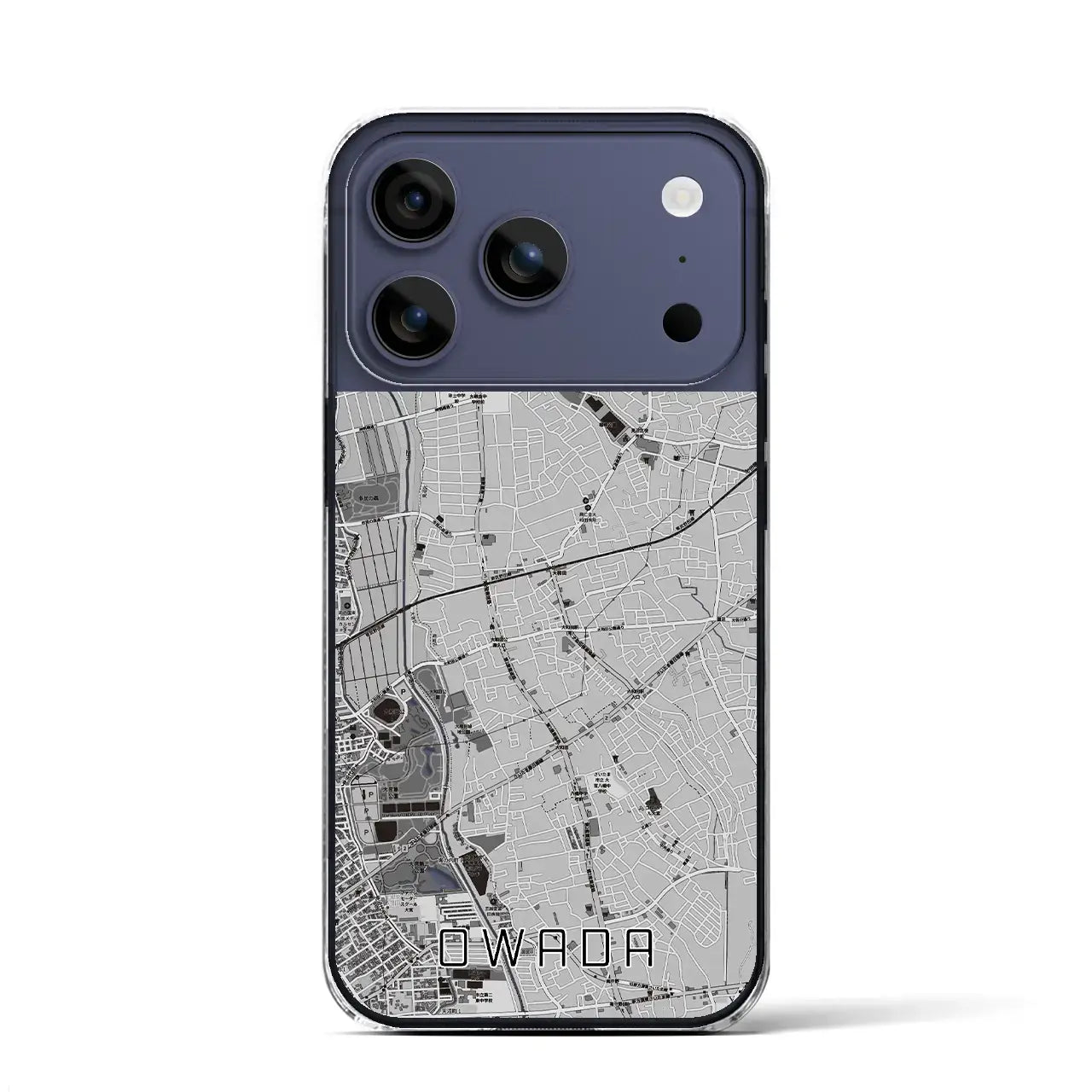 【大和田(埼玉県)】地図柄iPhoneケース(クリアタイプ)モノトーン・iPhone 17 Pro Max 用