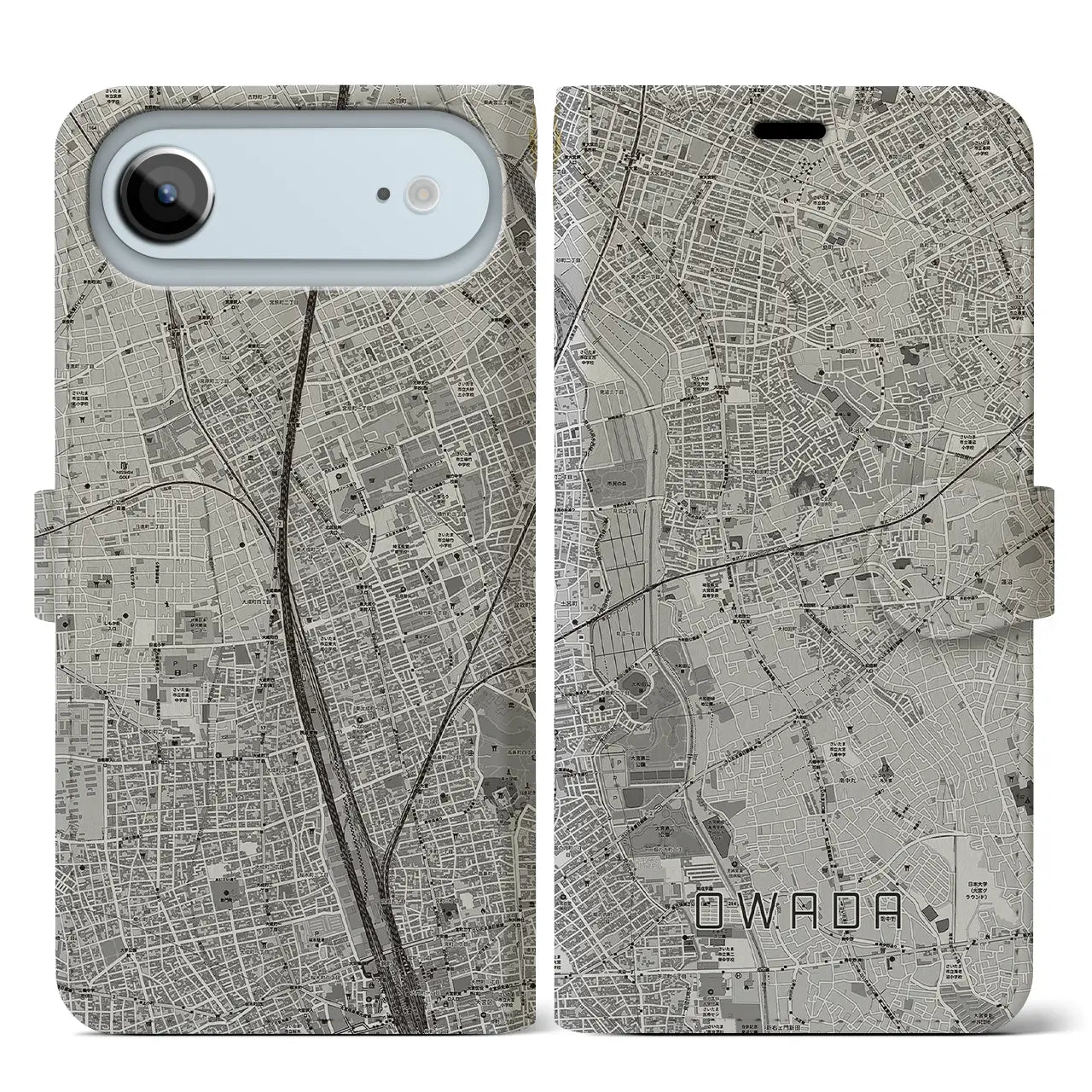 【大和田(埼玉県)】地図柄iPhoneケース(手帳タイプ)