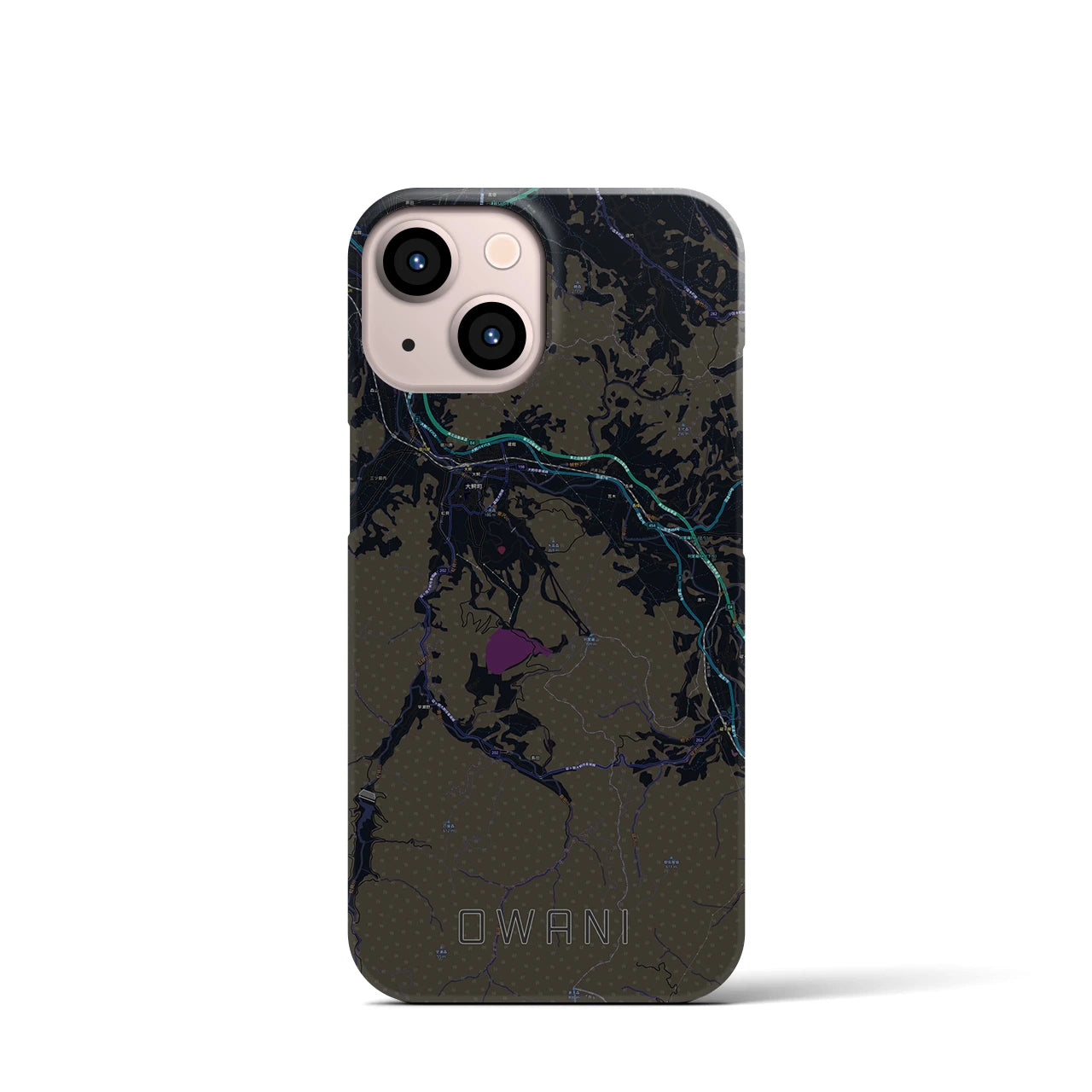 【大鰐(青森県)】地図柄iPhoneケース(バックカバータイプ)