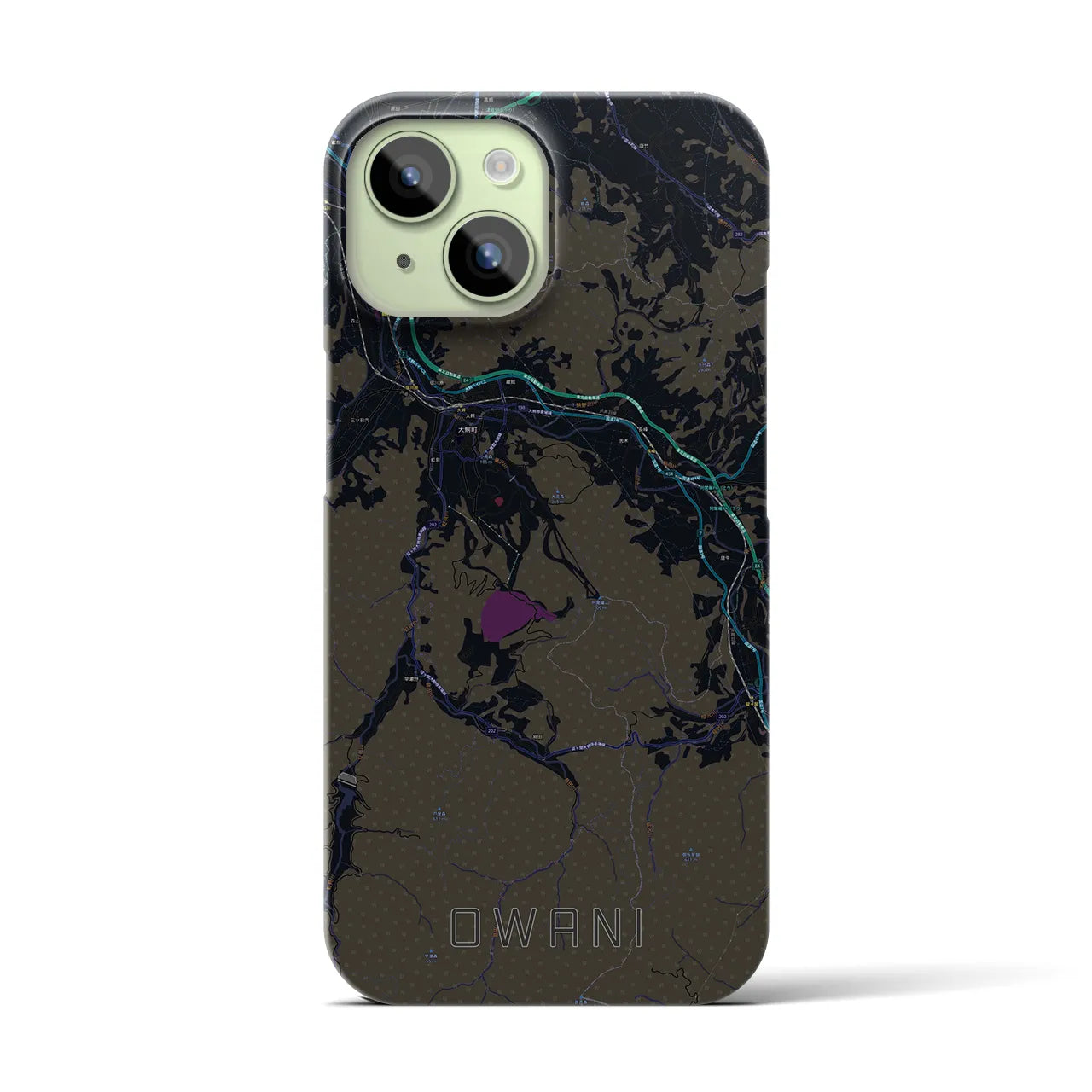 【大鰐(青森県)】地図柄iPhoneケース(バックカバータイプ)