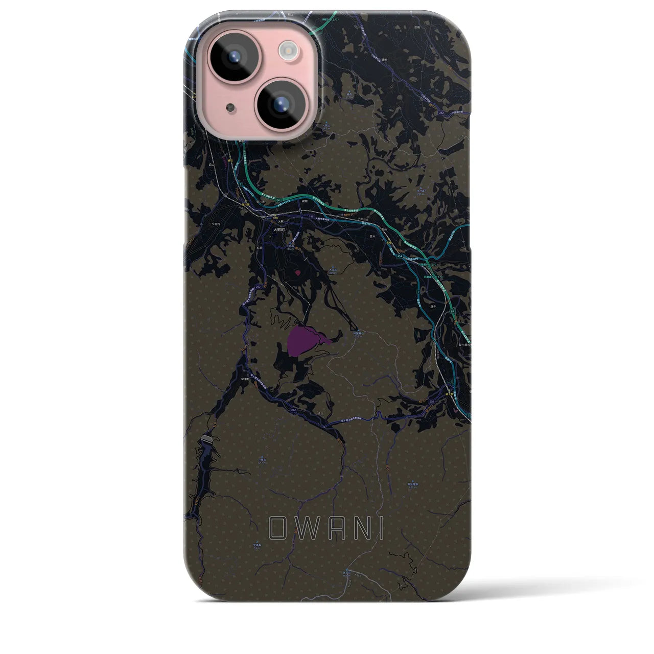 【大鰐(青森県)】地図柄iPhoneケース(バックカバータイプ)