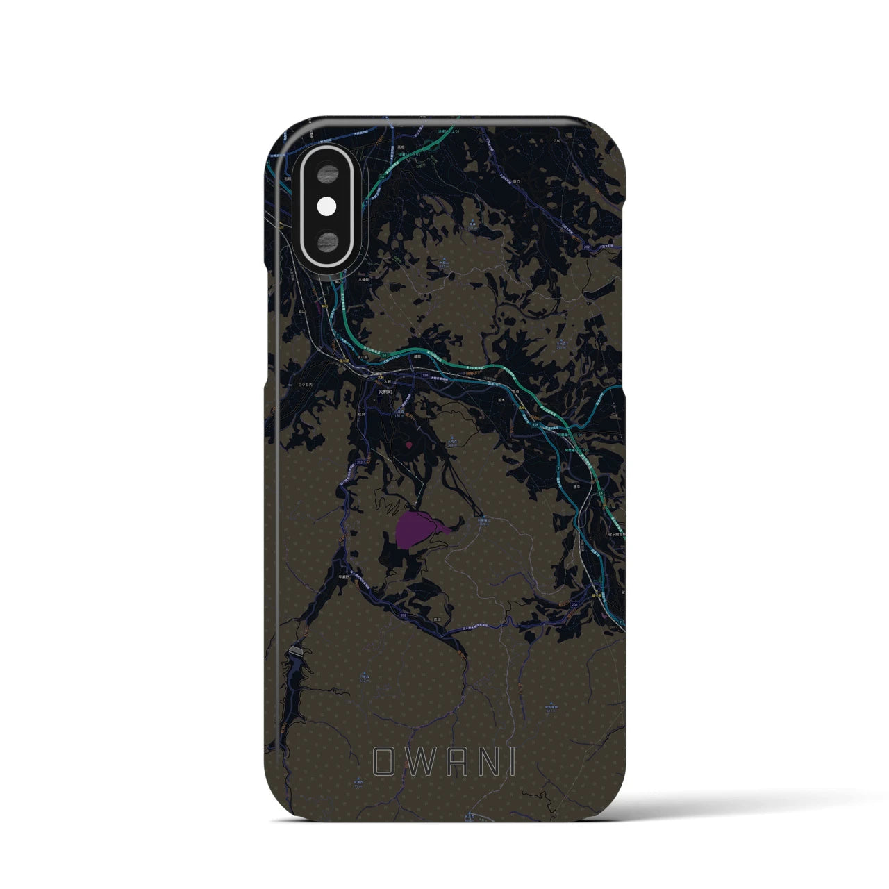 【大鰐(青森県)】地図柄iPhoneケース(バックカバータイプ)