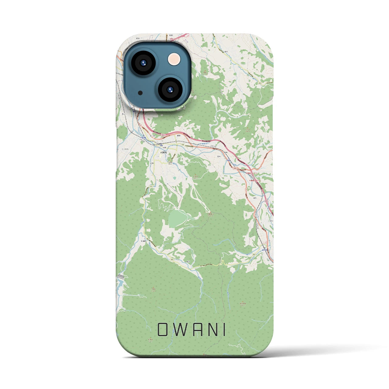 【大鰐(青森県)】地図柄iPhoneケース(バックカバータイプ)