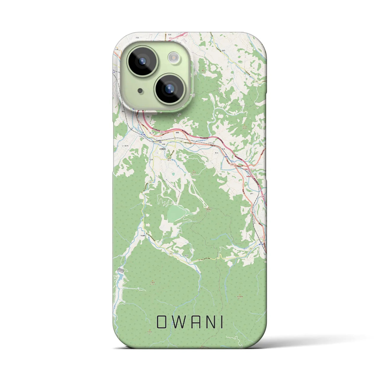 【大鰐(青森県)】地図柄iPhoneケース(バックカバータイプ)