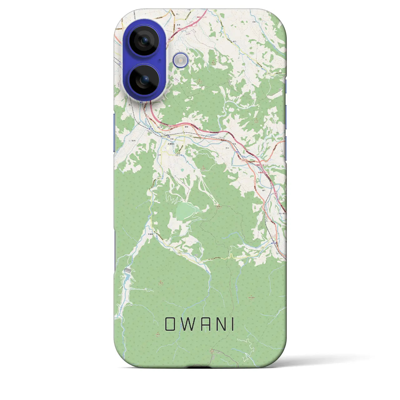【大鰐(青森県)】地図柄iPhoneケース(バックカバータイプ)ナチュラル・iPhone 16 Pro Max 用