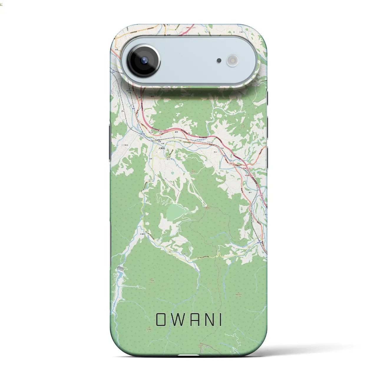 【大鰐(青森県)】地図柄iPhoneケース(バックカバータイプ)ブラック・iPhone 17 Pro Max 用